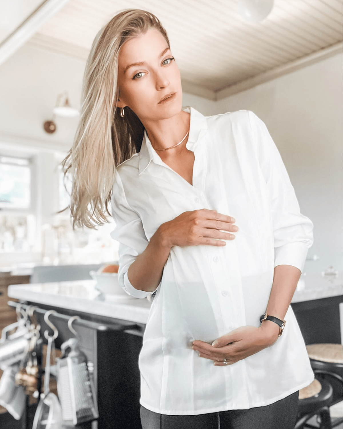 No-Gap Maternity Nursing Button Down Shirt in TENCEL (Regular & Petite)