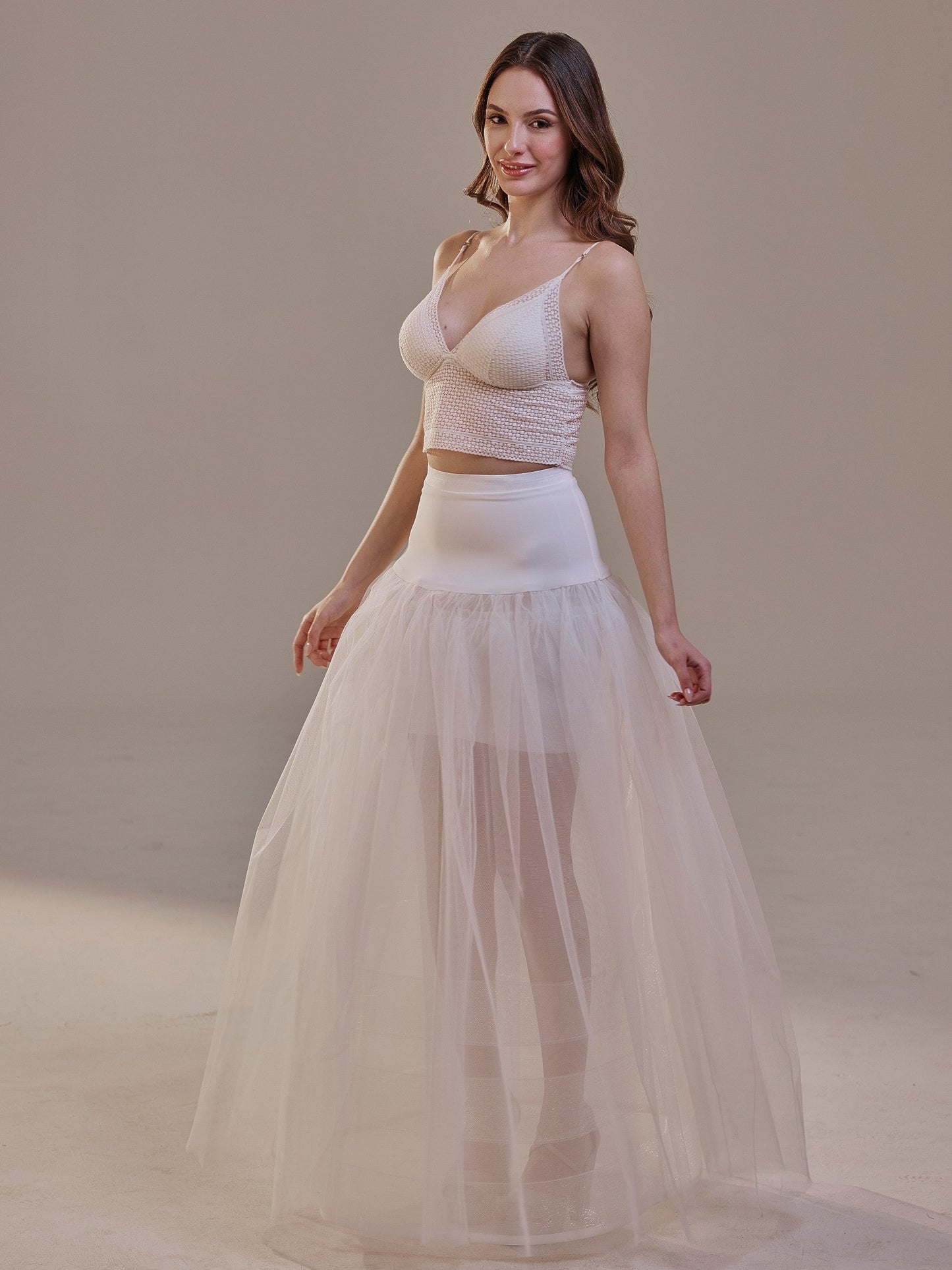 Bridal Petticoat with Corsage and Hard Net Tulle Underskirt ,Wedding Crinoline with Petticoat Netting Fabric