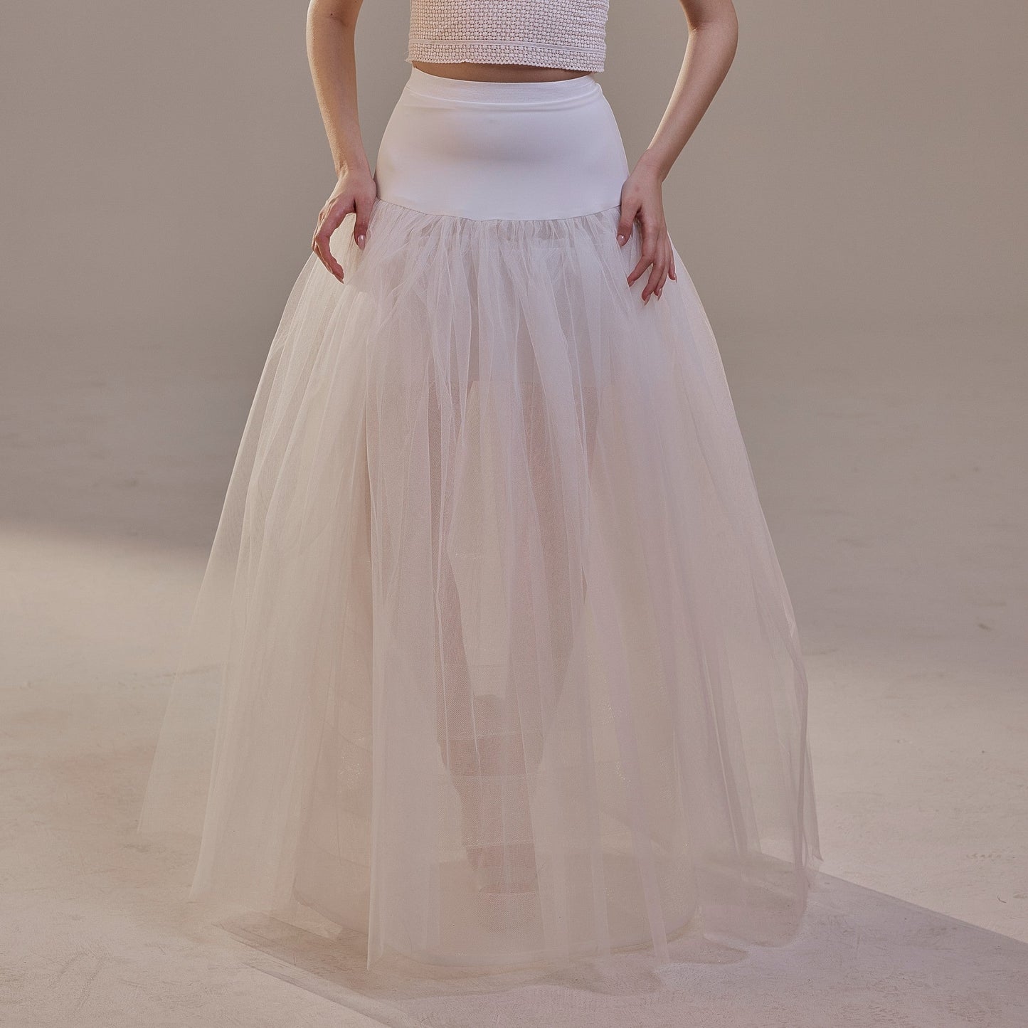 Bridal Petticoat with Corsage and Hard Net Tulle Underskirt ,Wedding Crinoline with Petticoat Netting Fabric