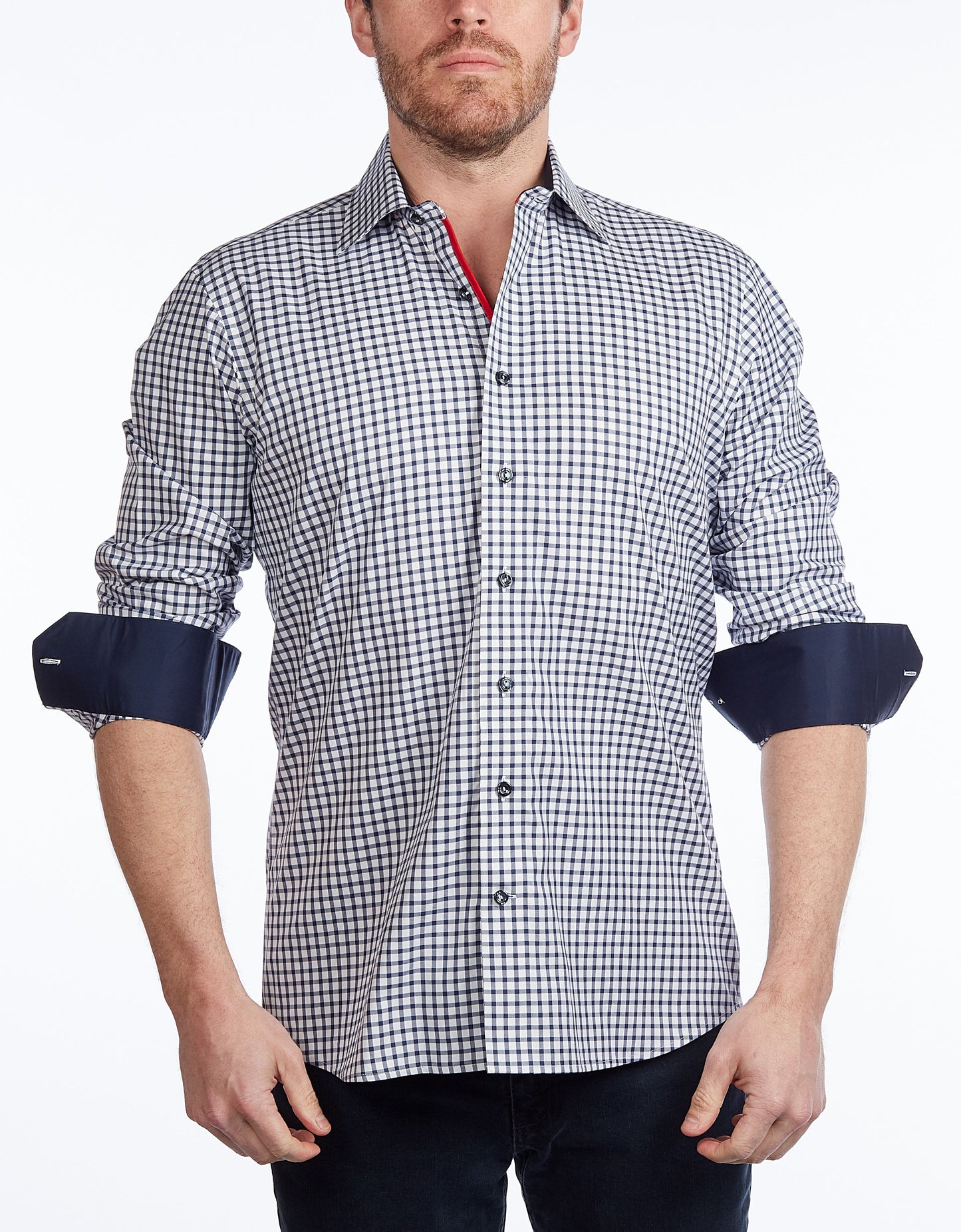 Button-Up Shirt // - Contemporary Fit - contrast trimming- final sale - Size Small