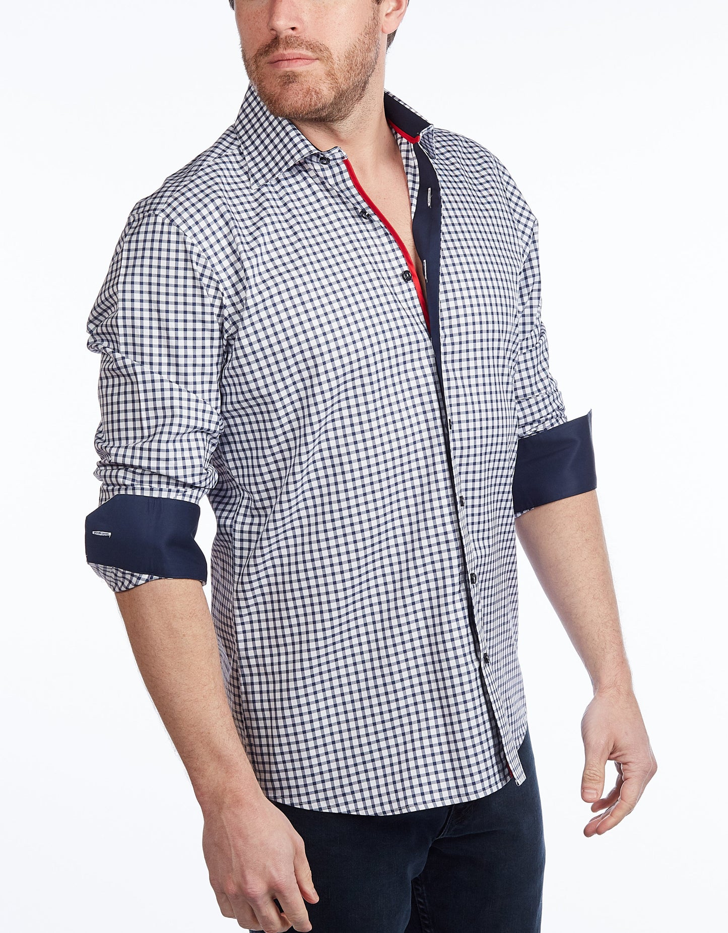 Button-Up Shirt // - Contemporary Fit - contrast trimming- final sale - Size Small