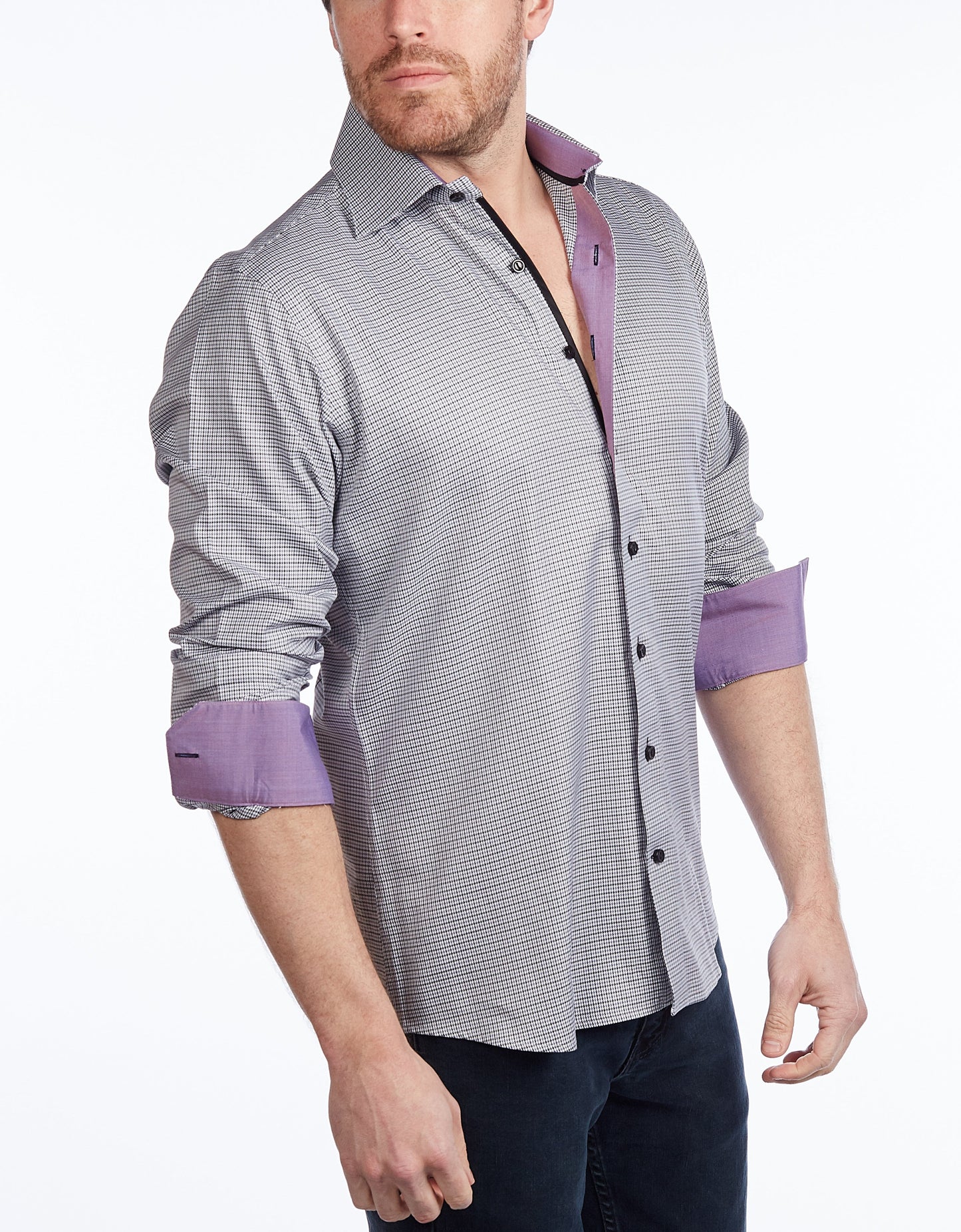Button-Up Shirt // - Contemporary Fit - contrast trimming - final sale - Size Small