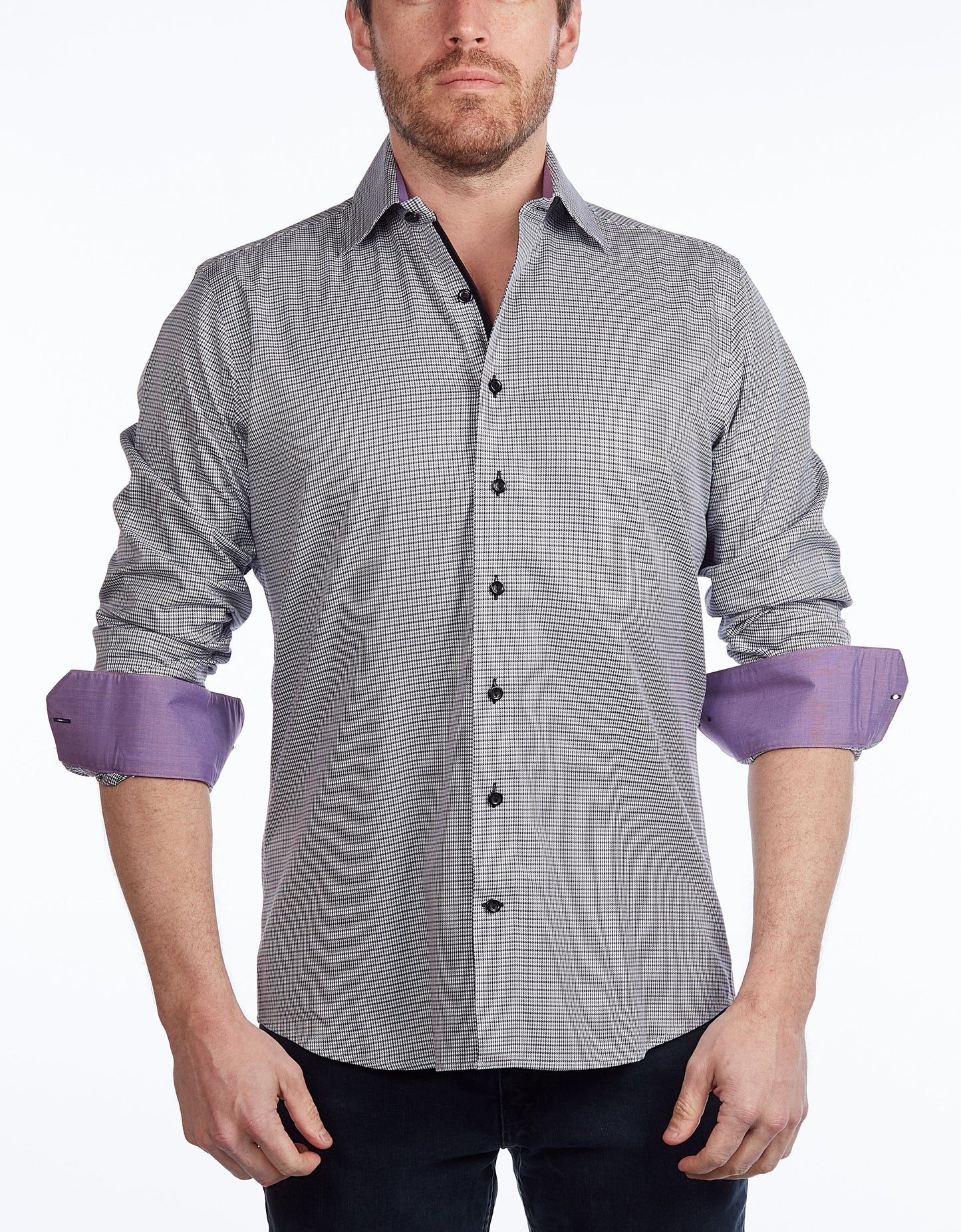 Button-Up Shirt // - Contemporary Fit - contrast trimming - final sale - Size Small