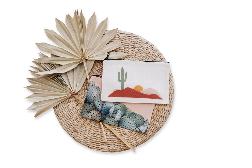 Prickly Pear Cosmetic Pouch, College Student Gift , Mother's Day Gift, Christmas Gift