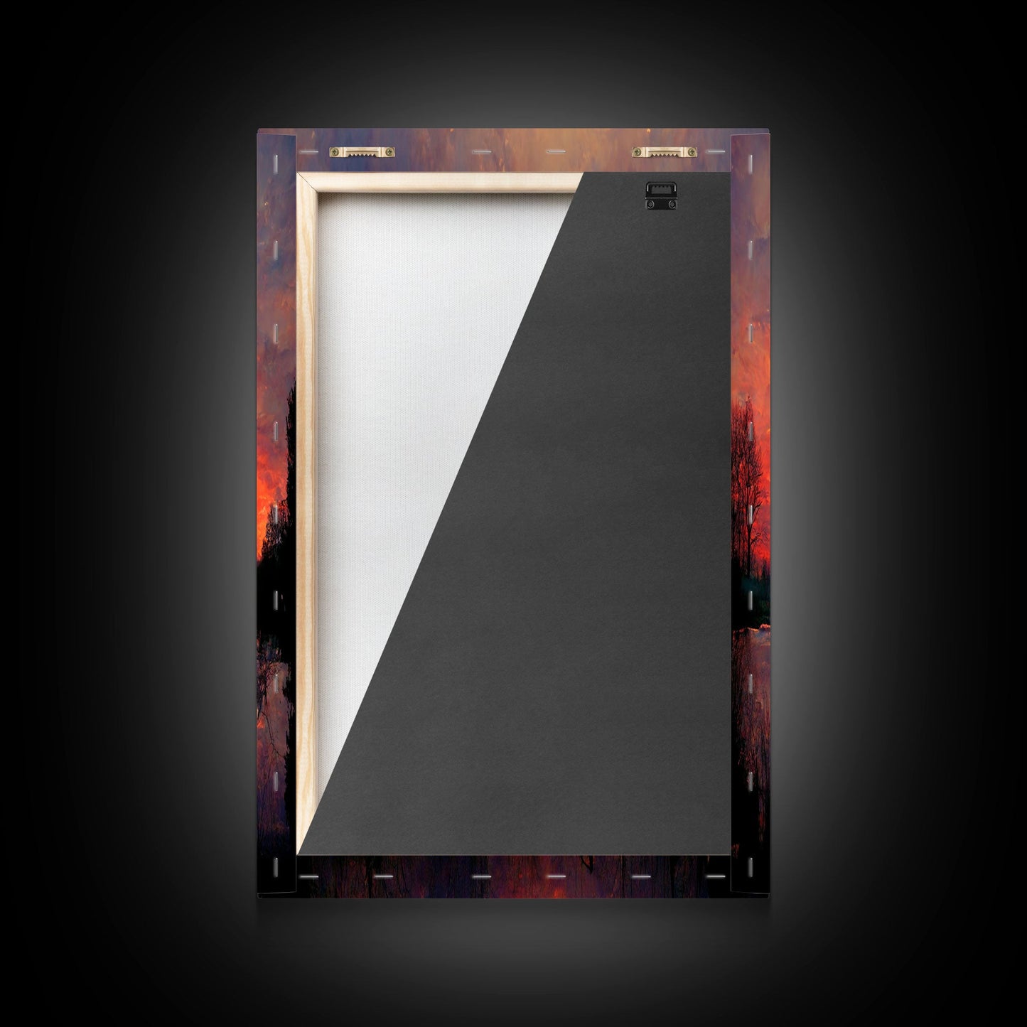 Forest Sunset Wall Decor, Oil Painting Style, 3 Piece Wall Art, Ready To Hang Canvas Print, Cool Unique Living Room Wall Art Decor