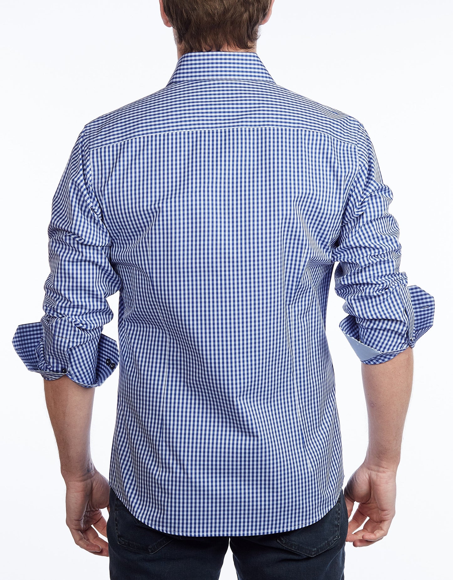 Contrast Collar Button-Up Shirt - Contemporary Fit - Contrast trimming - final sale - Size Small