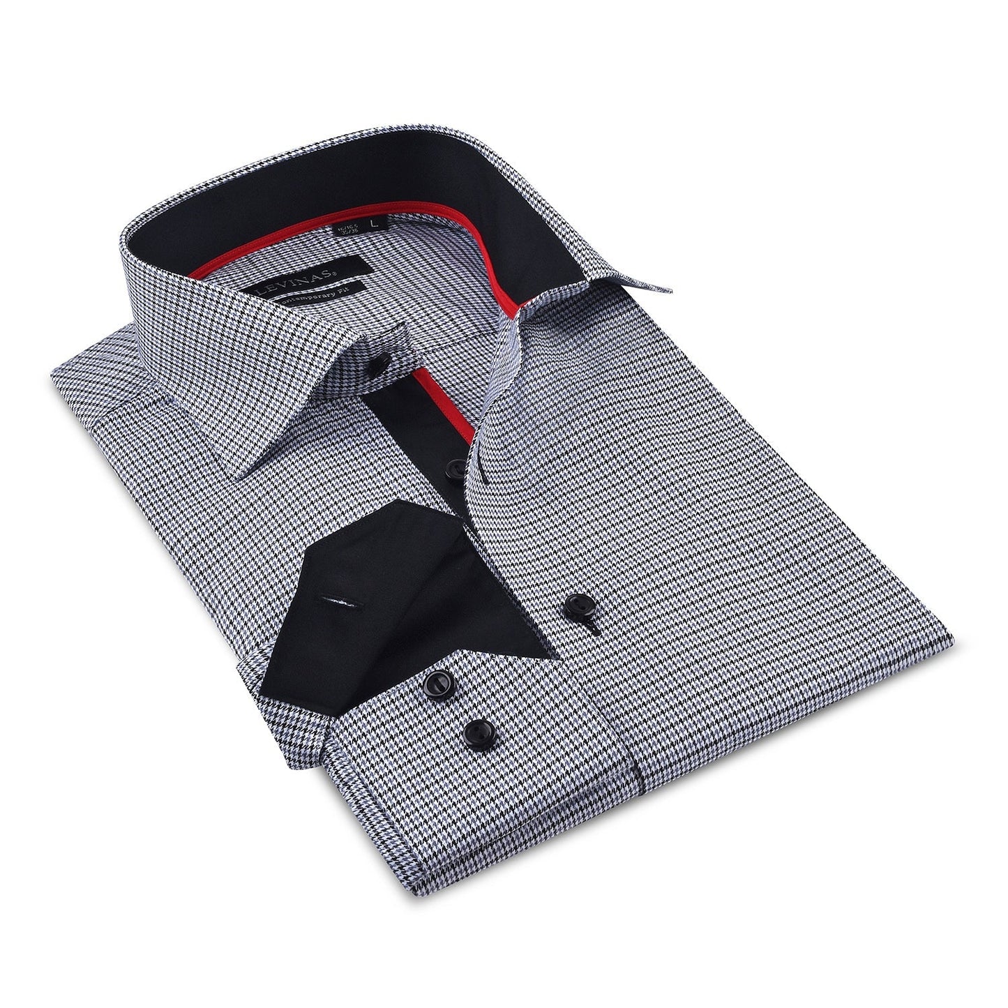 Contrast Collar Button-Up Shirt // - Contemporary Fit - contrast trimming- final sale - Size Small