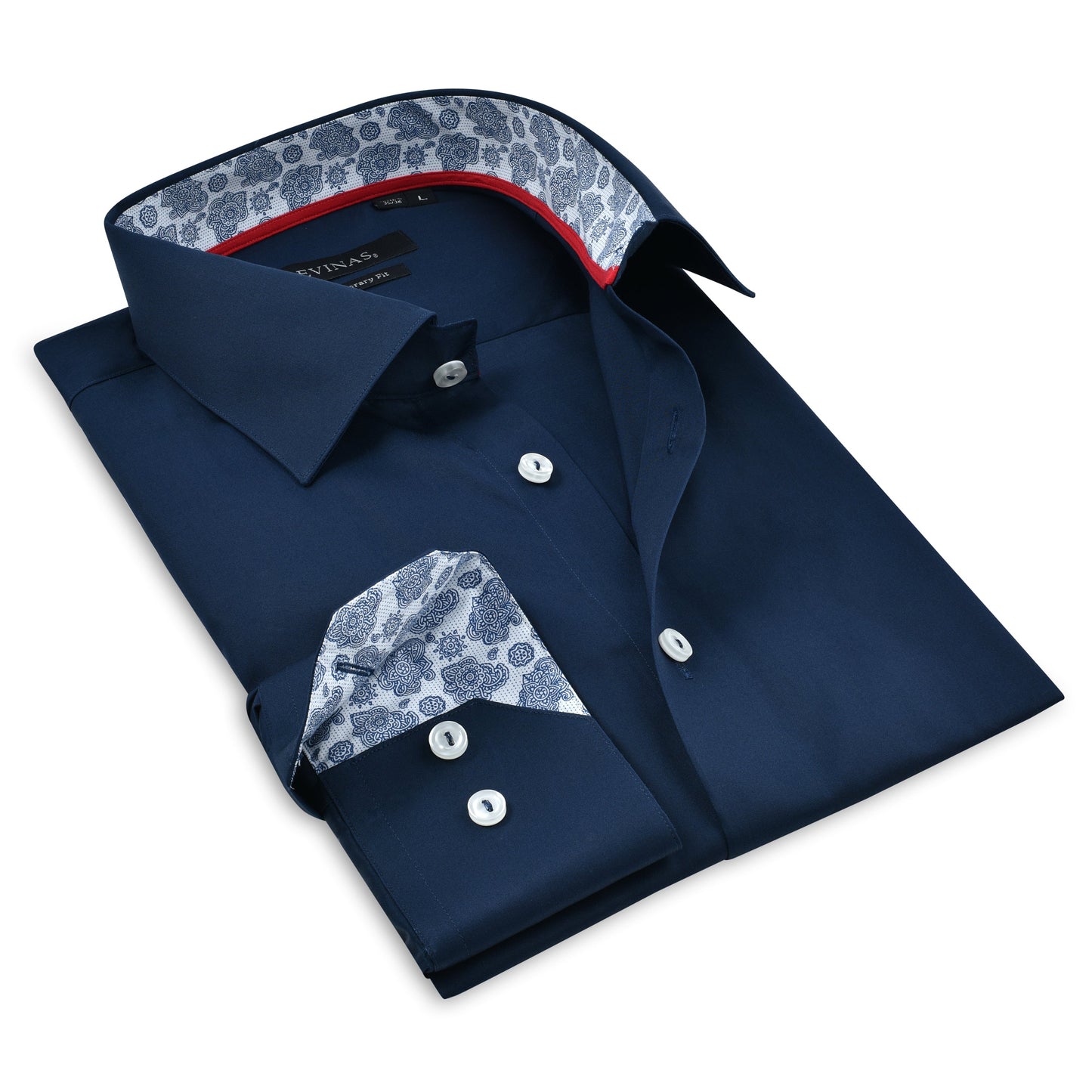 Contrast Collar Button-Up Shirt // Contemporary Fit - contrast trimming - final sale - Size Small