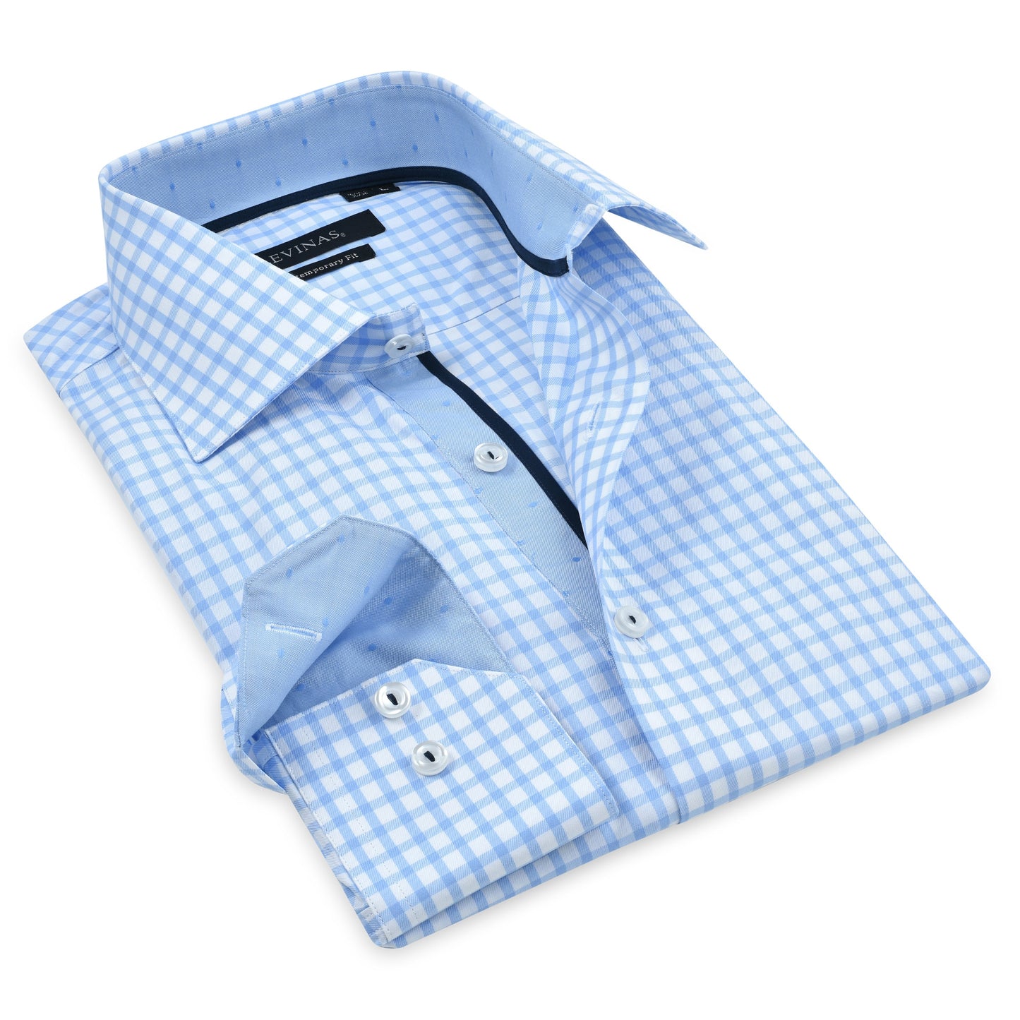 Contrast Collar Button-Up Shirt // - Contemporary Fit - contrast trimming- final sale - Size Small