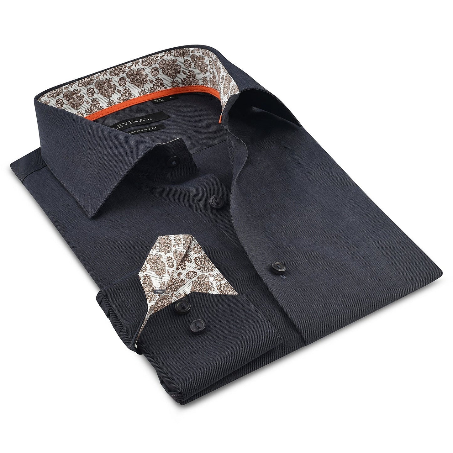 Contrast Collar Button-Up Shirt // - Contemporary Fit - contrast trimming - final sale - Size Small