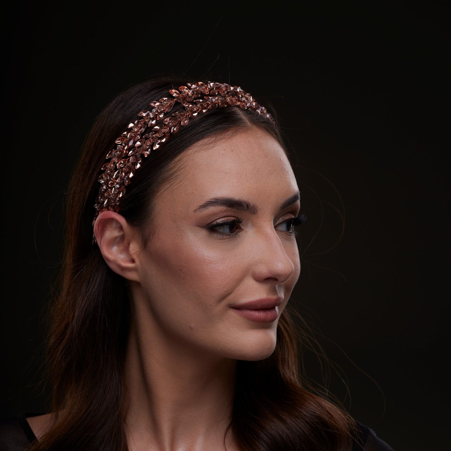 Rose Gold Crystal Beaded Hairband