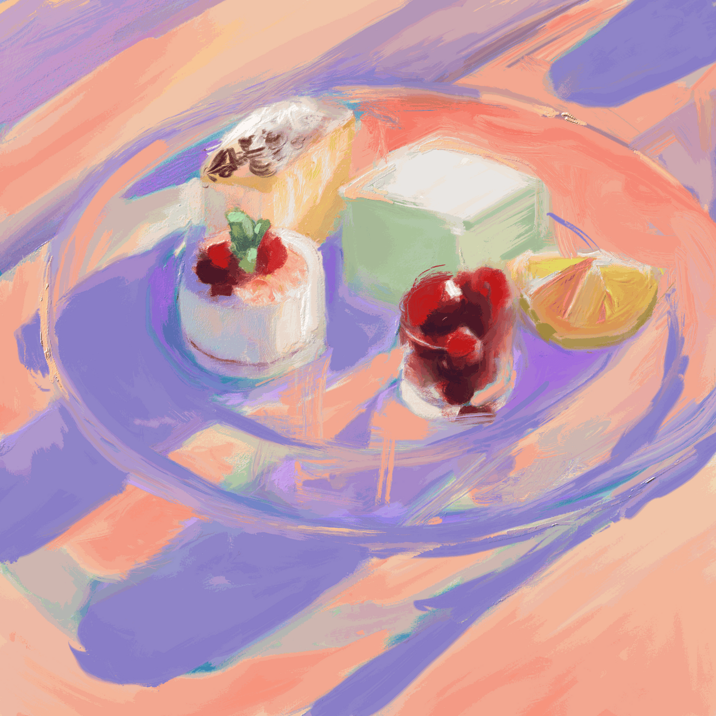 Dessert Bar Study Art Print – Sweet Treat Illustration for Kitchen & Dining Wall Décor, Archival Quality, Ready to Hang