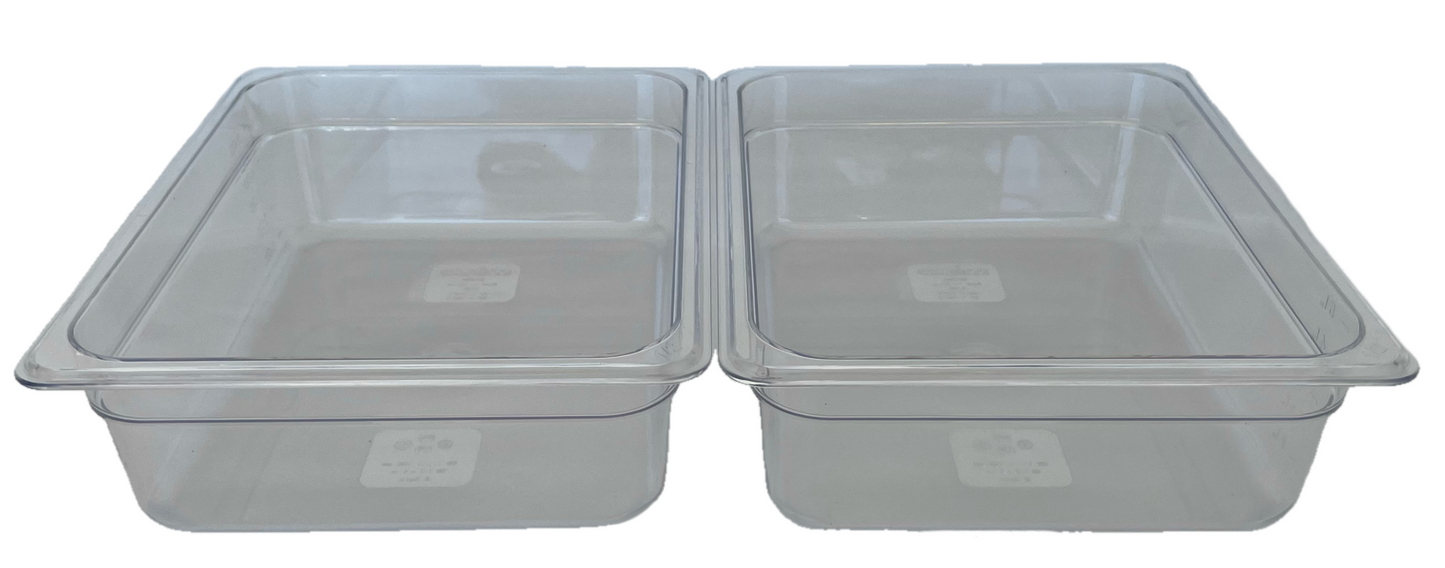 REVO HALF Food Pan Set | Two 1/2 Size Polycarbonate 4" deep