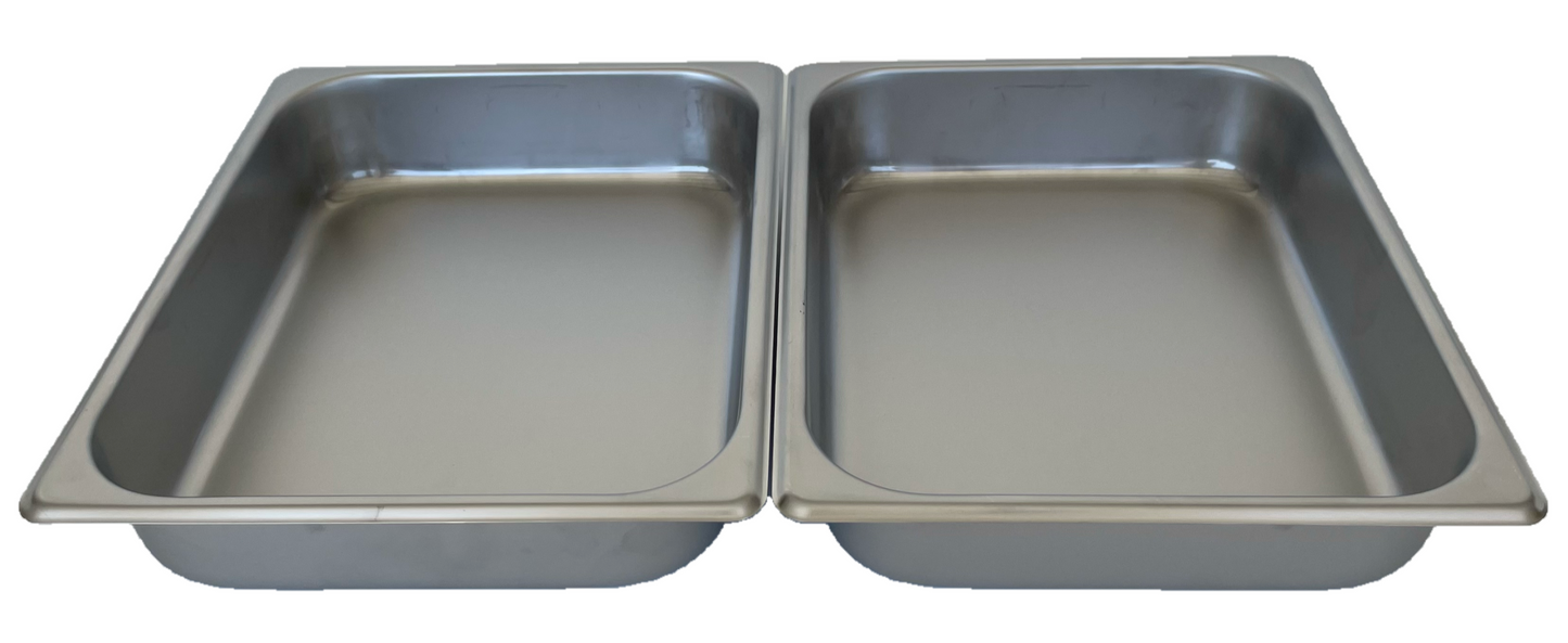 REVO HALF Size Pan Set | Stainless Steel 2.5" deep | Two 1/2 Size food pans