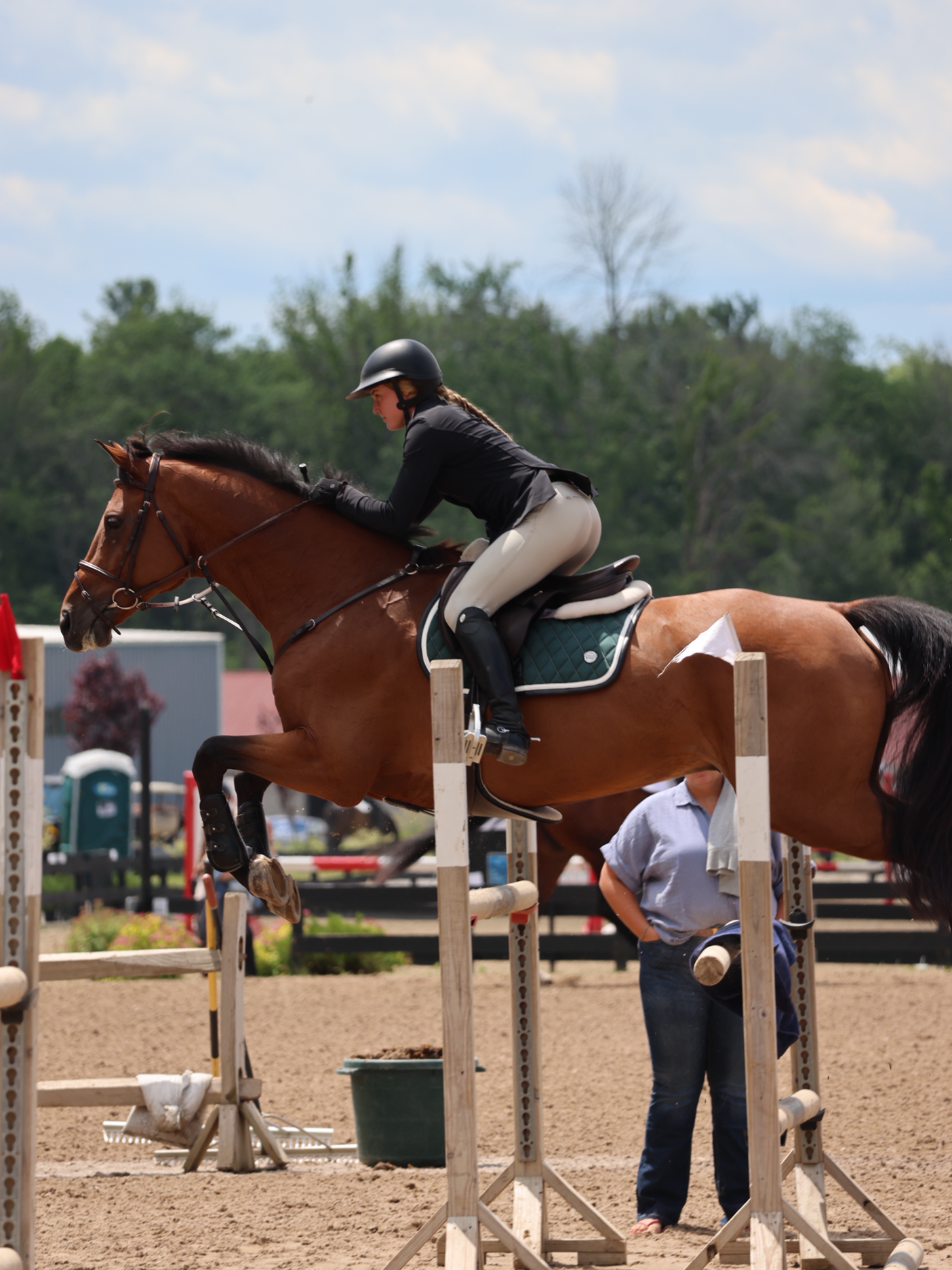Jump Saddle Pad | Green- Black & White