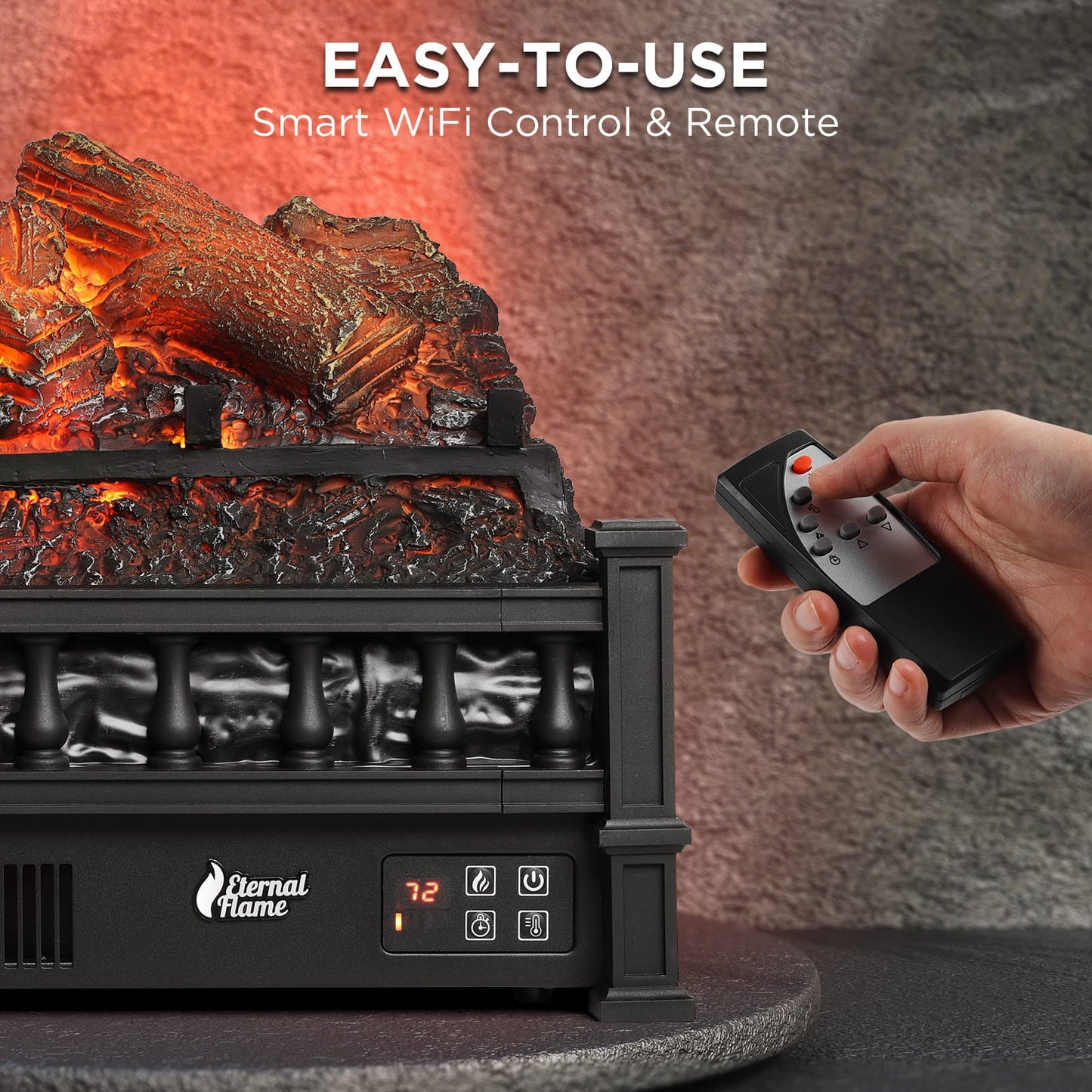 (Open) Eternal Flame EF23-LG Electric Fireplace Logs