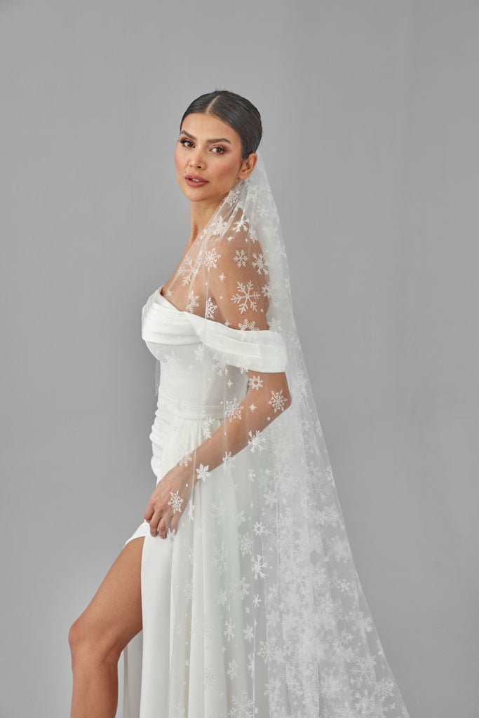 Winter Inspired Cathedral Wedding Veil