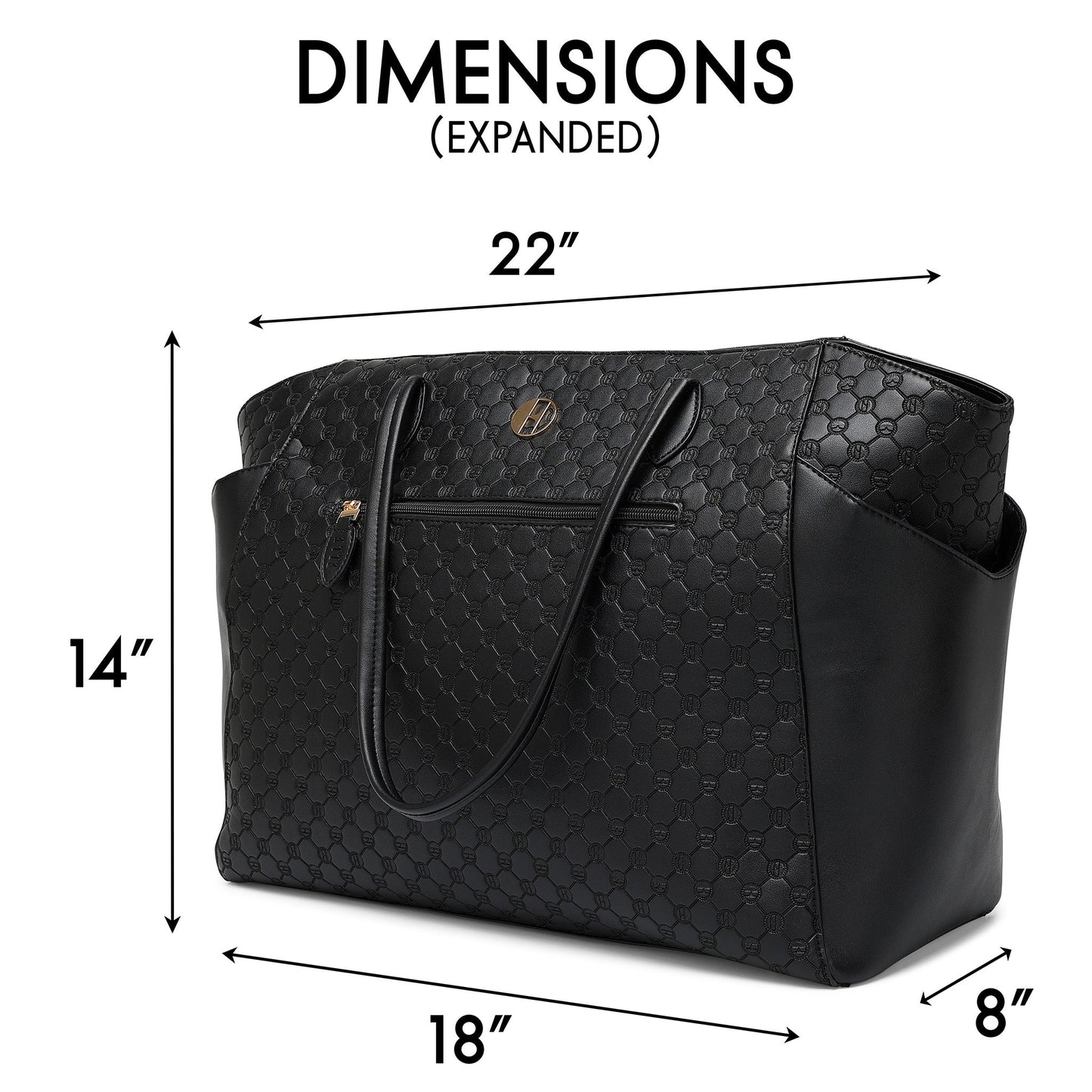 Compass 32L Vegan Leather Monogram Weekender Tote Bag