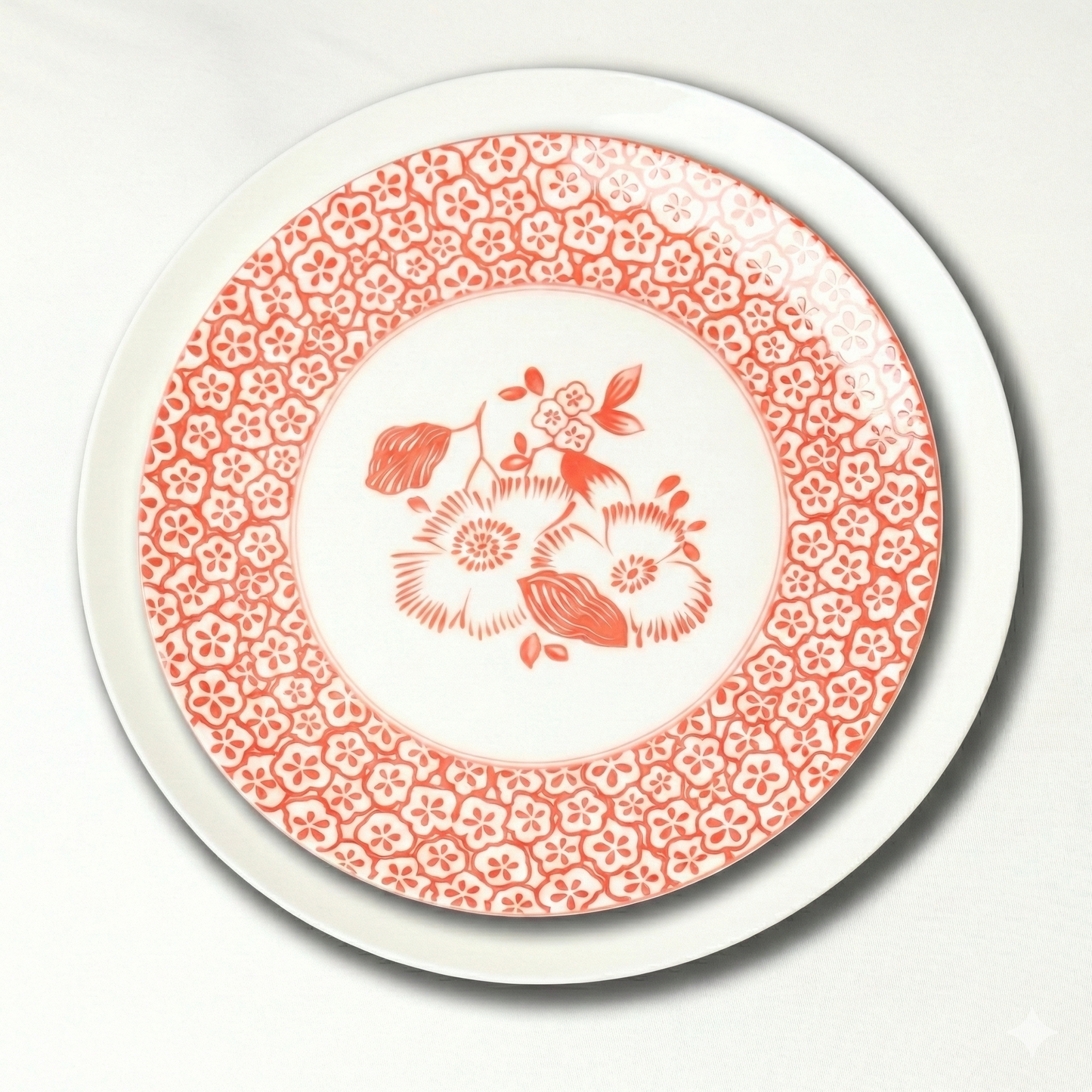 Coral patterened Accent Plate - Set of 4