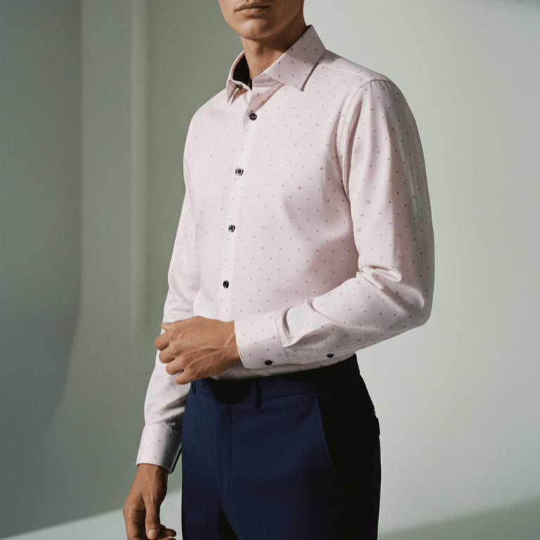 George Button-Up Shirt With Contrast Details // Pink // Contemporary Fit (Regular)