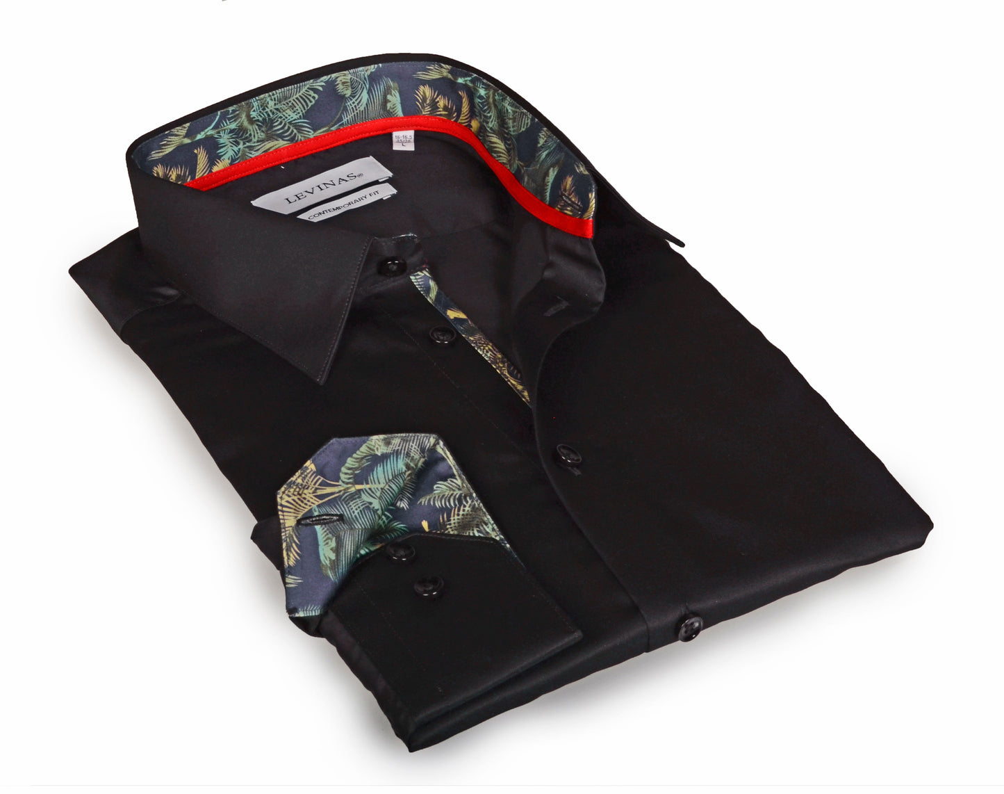 Go-To Button-Up Shirt With Contrast Details // Black // Contemporary Fit (Regular)