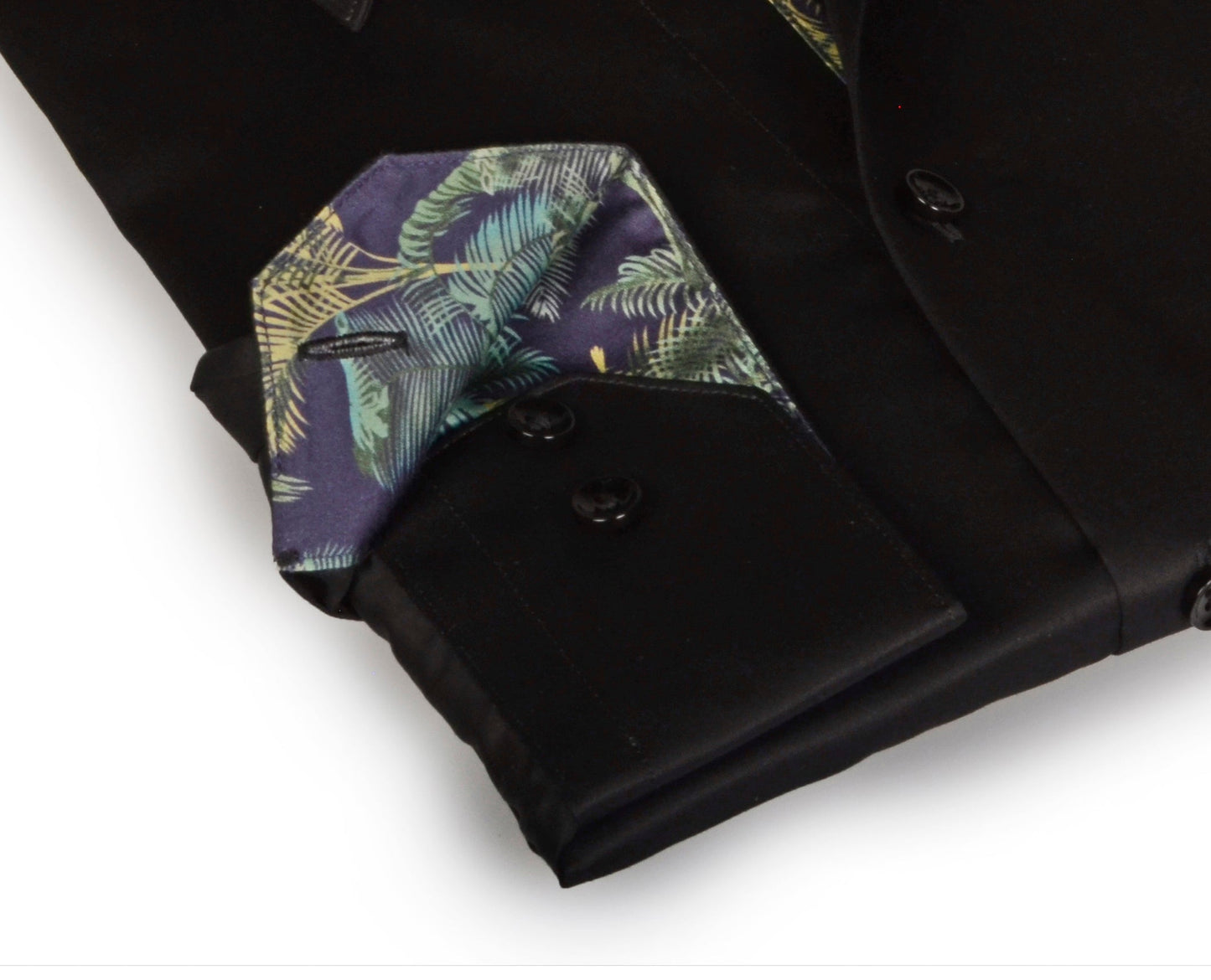 Go-To Button-Up Shirt With Contrast Details // Black // Contemporary Fit (Regular)