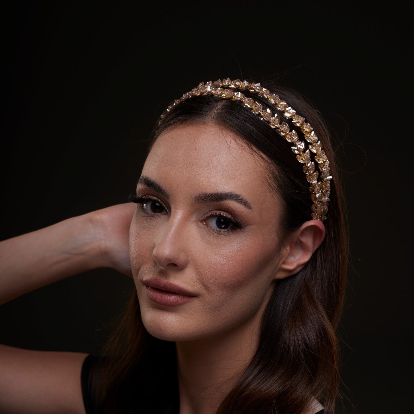 Gold Crystal Beaded Hairband