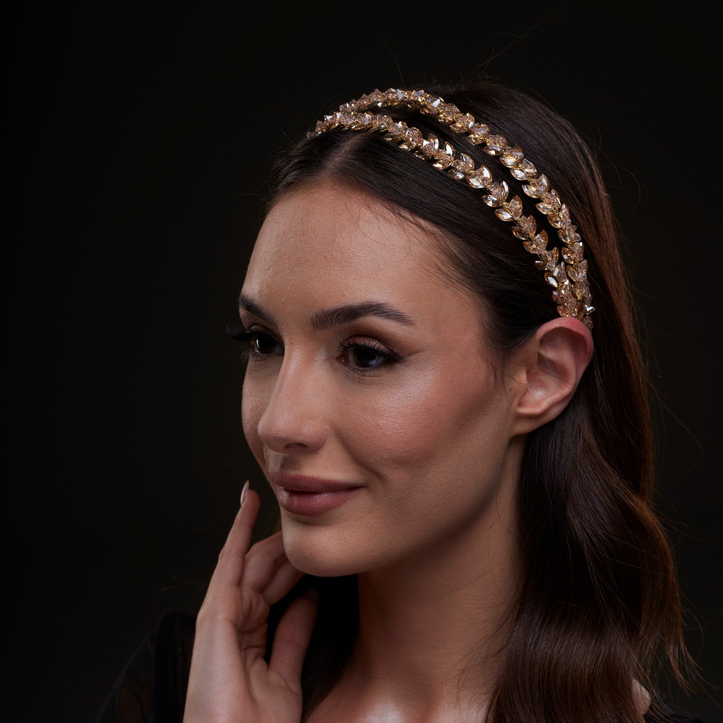 Gold Crystal Beaded Hairband