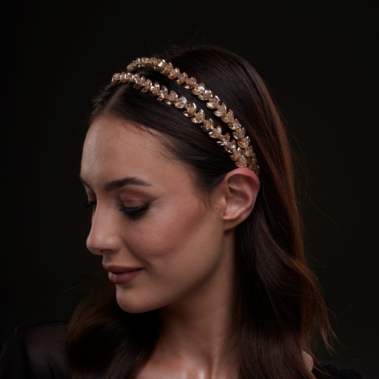 Gold Crystal Beaded Hairband