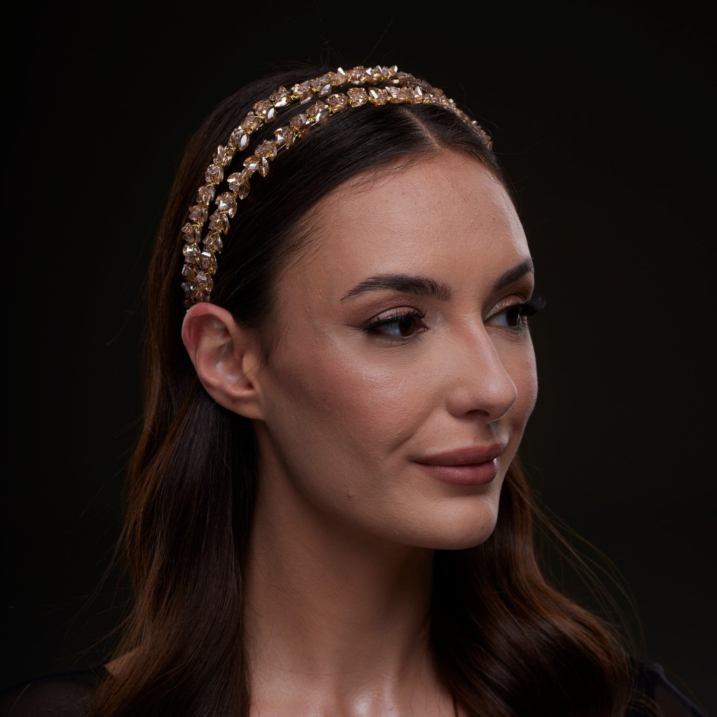 Gold Crystal Beaded Hairband