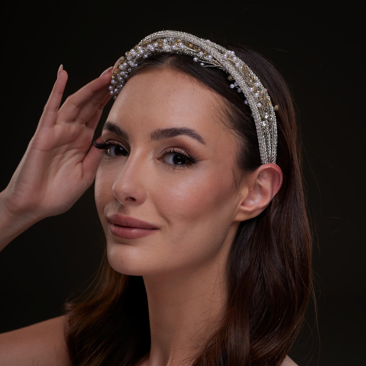 Gold and Silver Beaded Hair Band