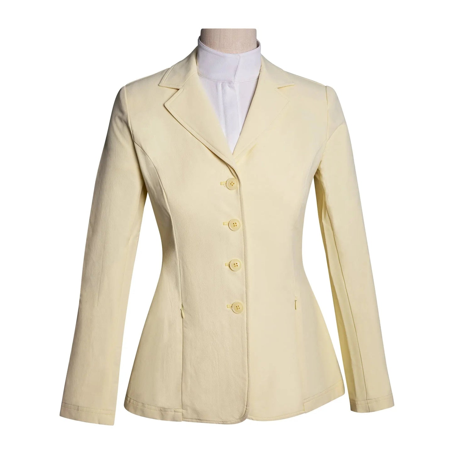 Grand Prix Quinn Show Jacket, 4 Button Front with Hidden Zipper Closure, Butter