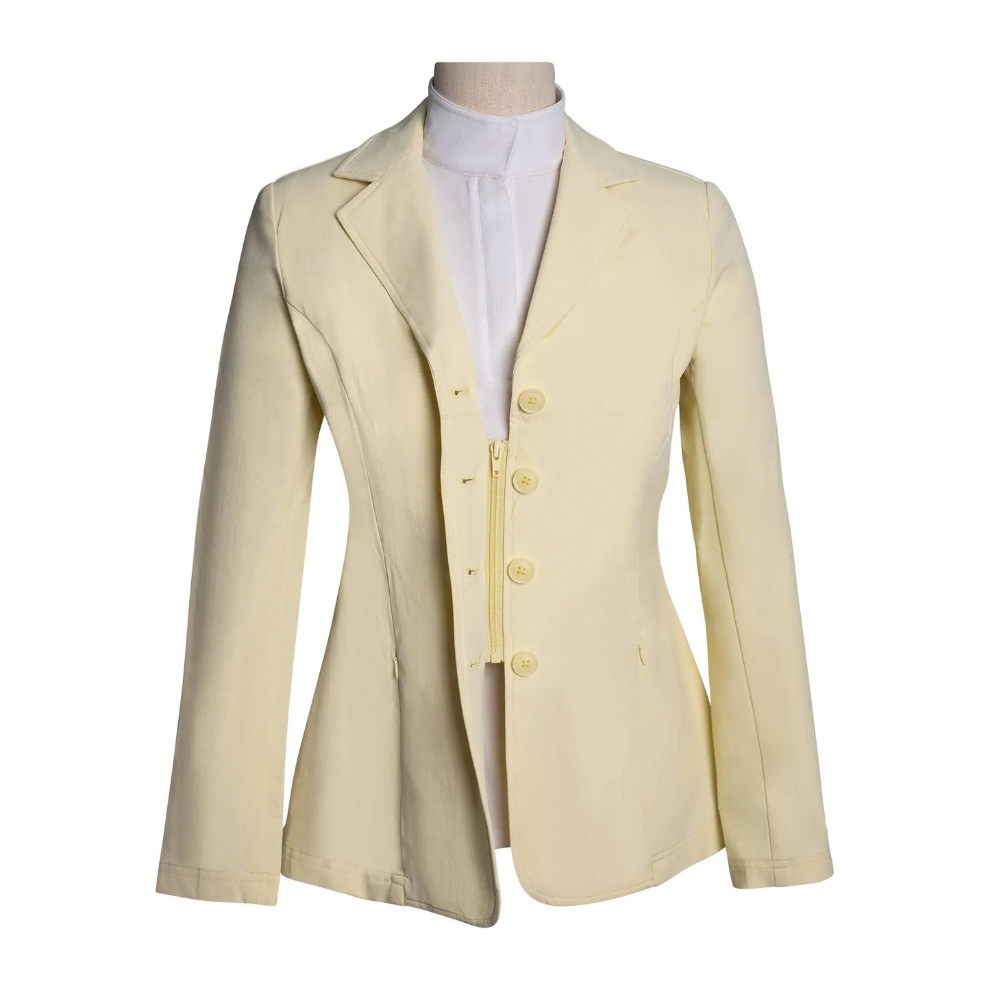 Grand Prix Quinn Show Jacket, 4 Button Front with Hidden Zipper Closure, Butter