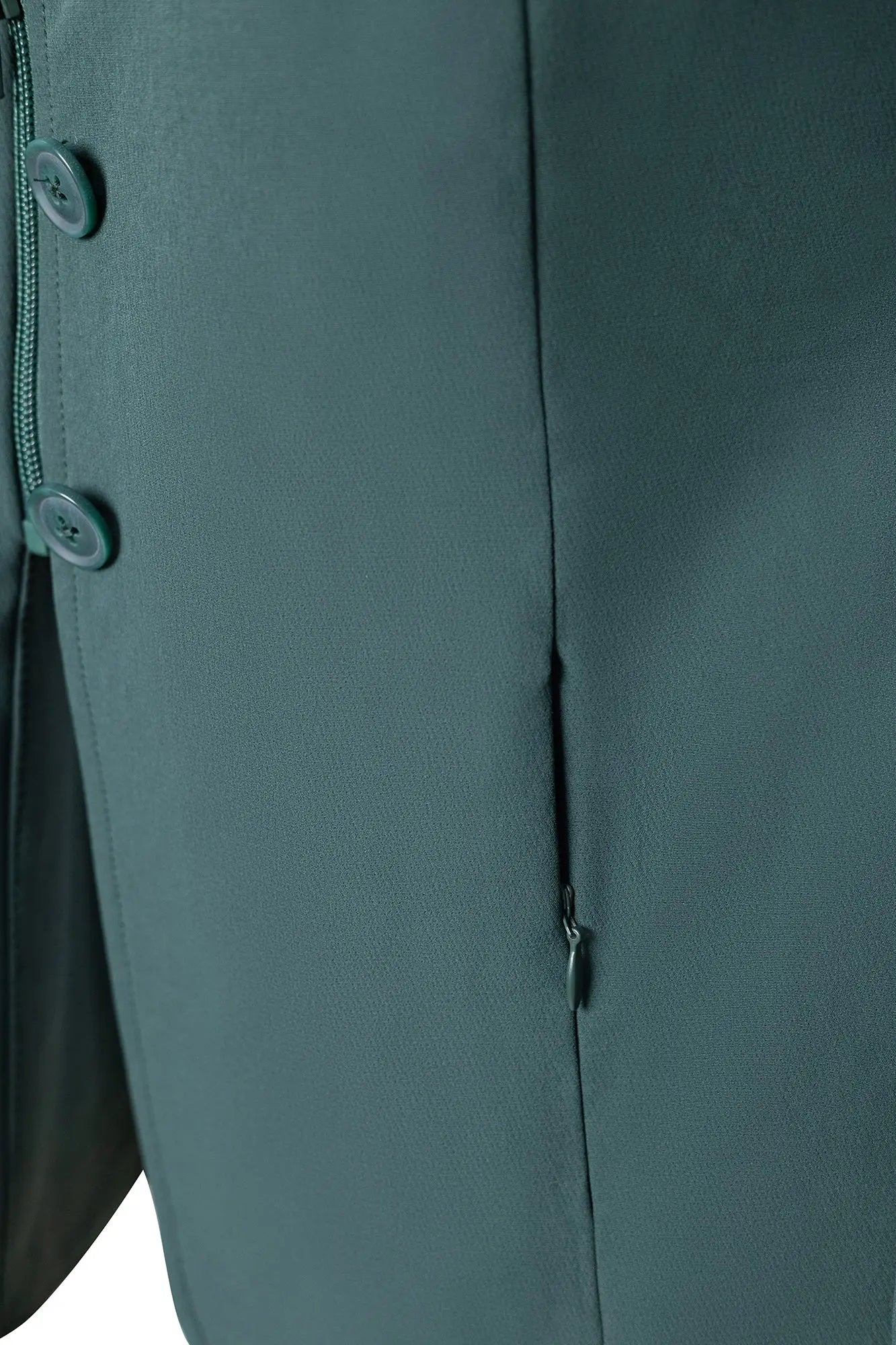 Grand Prix Quinn Show Jacket, 4 Button Front with Hidden Zipper Closure, New Green