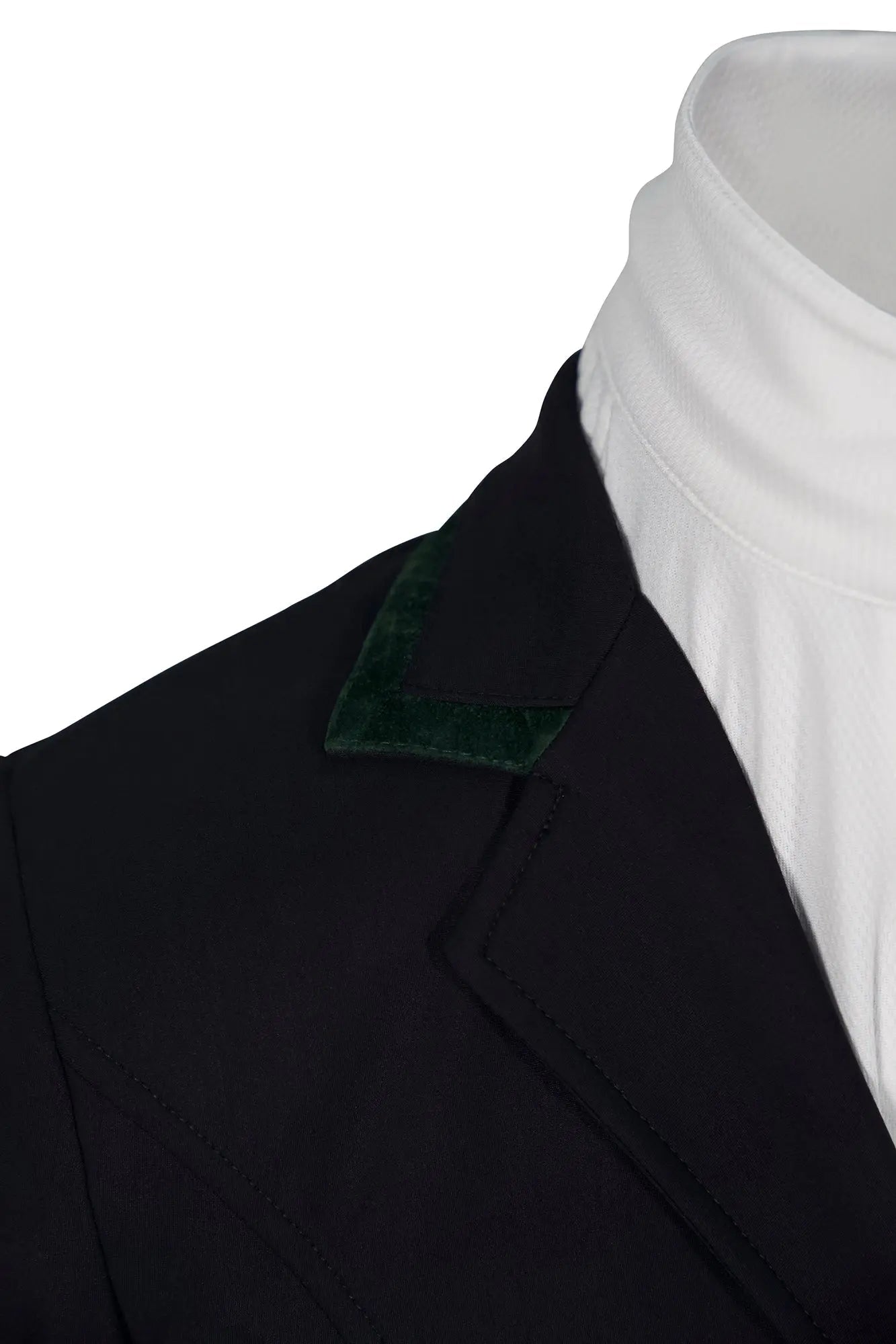 Grand Prix Saltare Premio 4 Button Riding Show Coat, Black with Dark Green