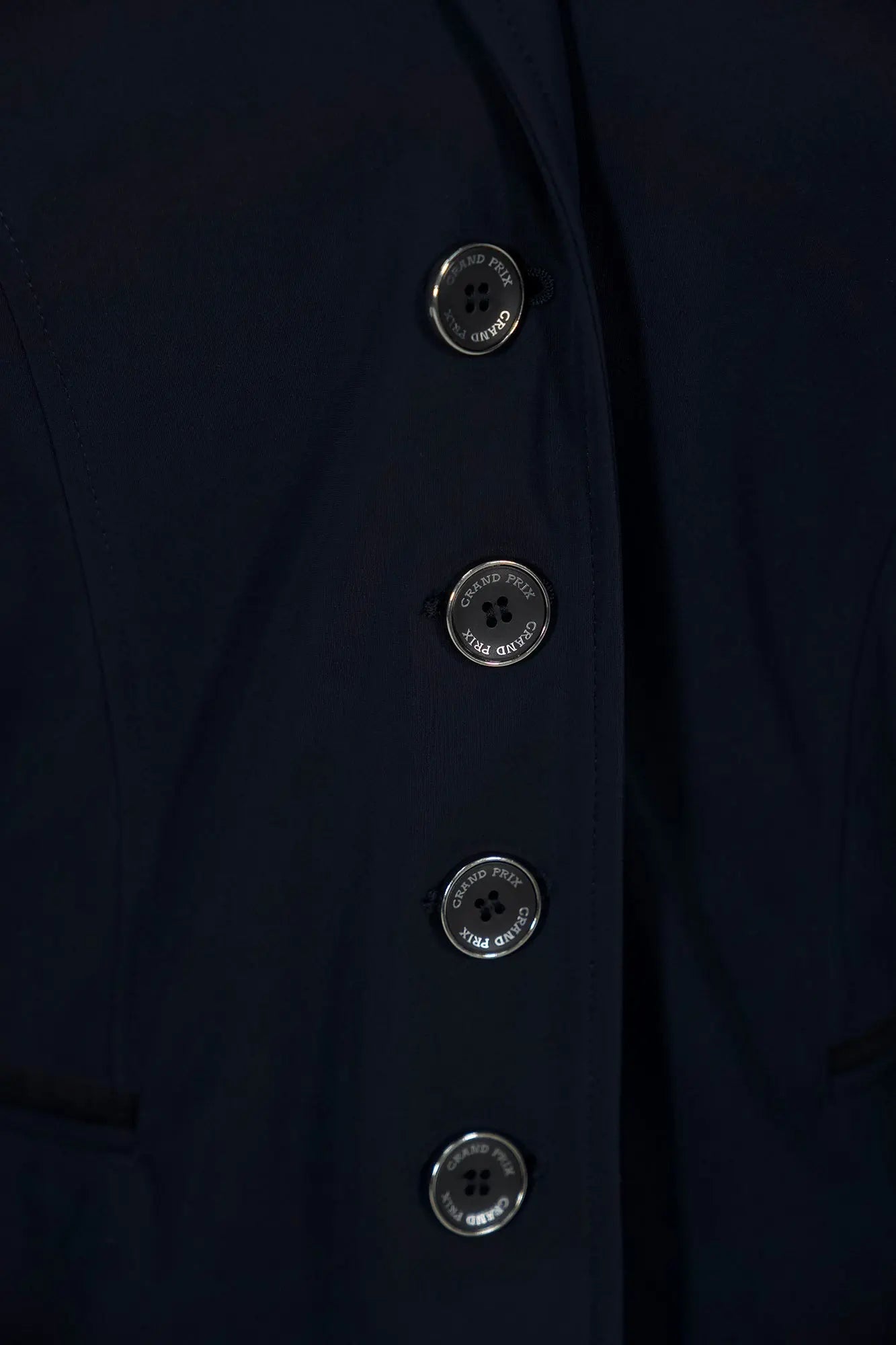 Grand Prix Saltare Premio 4 Button Riding Show Coat, Navy with Black