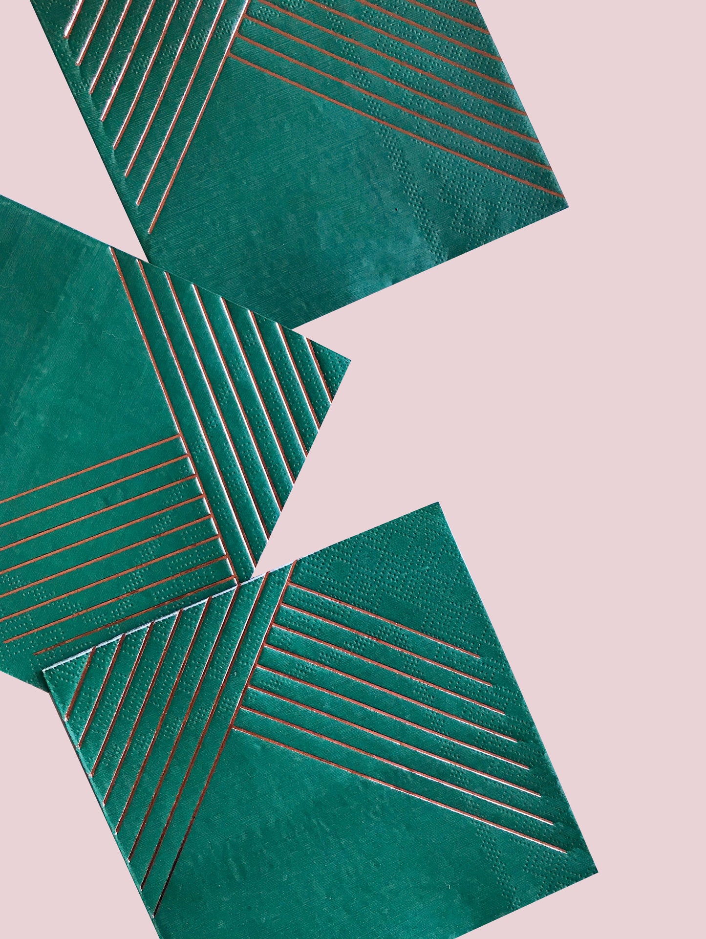 Manhattan - Dark Green Striped Cocktail Paper Napkins