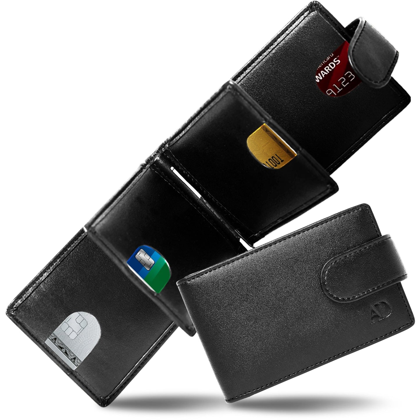 Leather Bifold Wallet – Removable Money Clip, Snap Closure