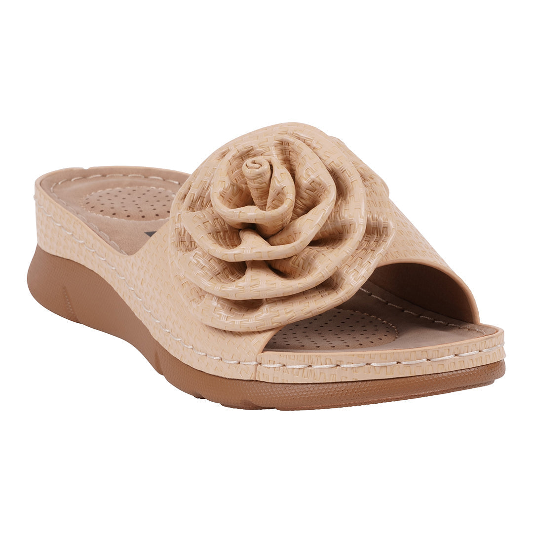 Women's Honey Natural Flat Comfort Sandals