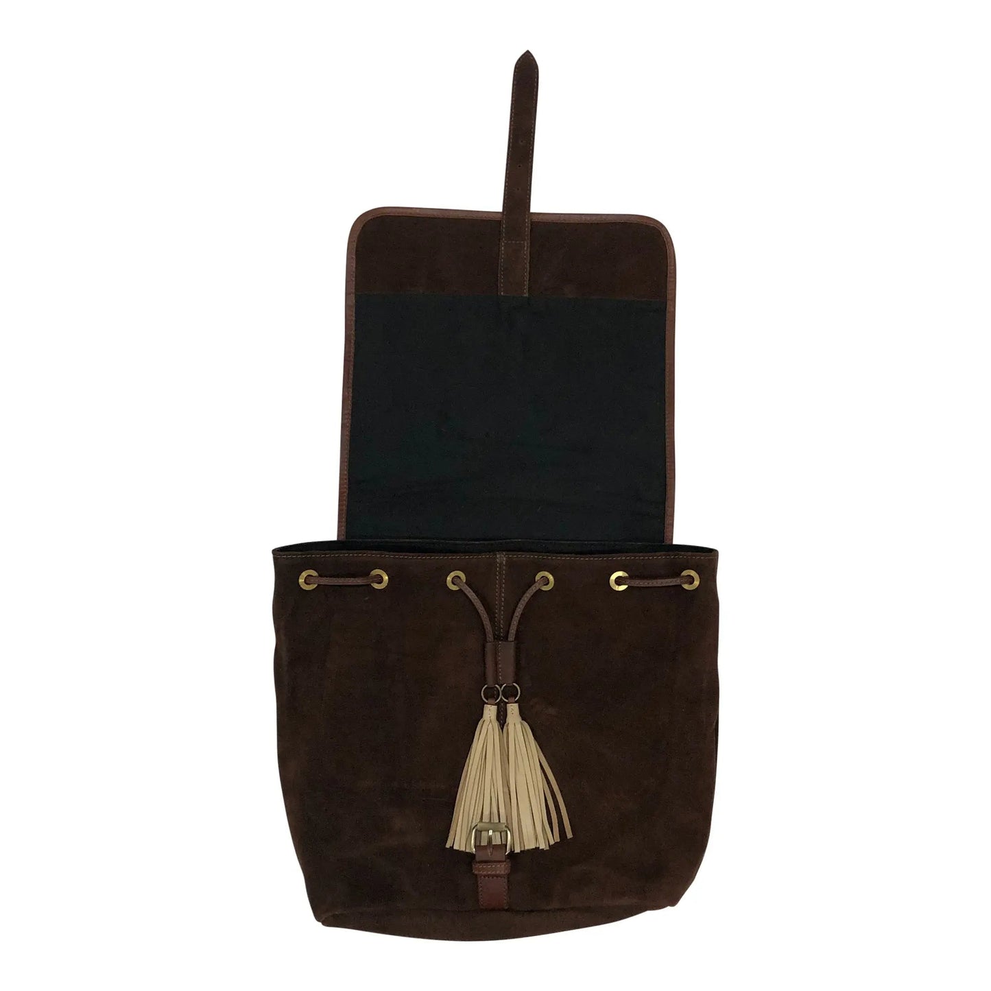 Huntley Equestrian Cowhide Suede Leather Designer Shoulder Backpack