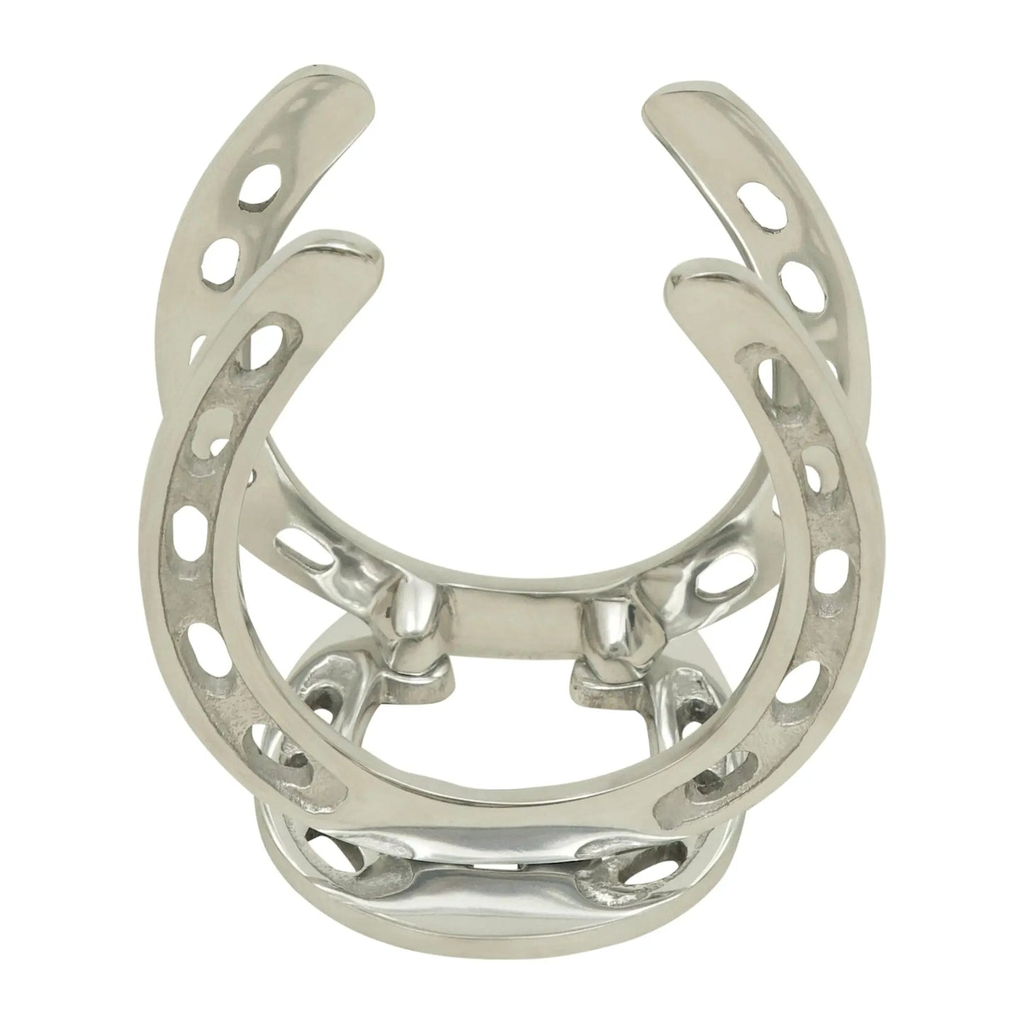 Huntley Horseshoe Napkin Holder, Aluminum Silver Finish