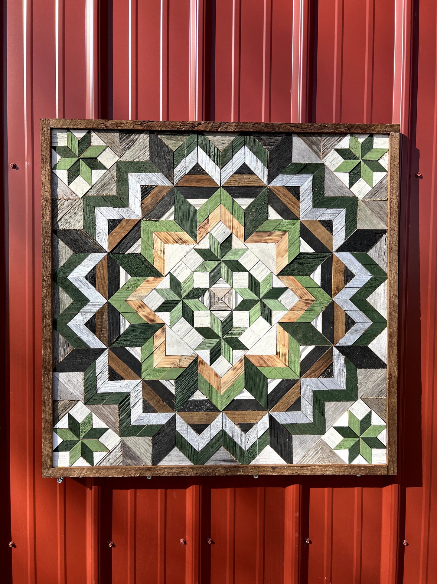 Amish Handmade Barn Quilt Wall Art – Reclaimed Barn Wood – 30.5” x 30.5”