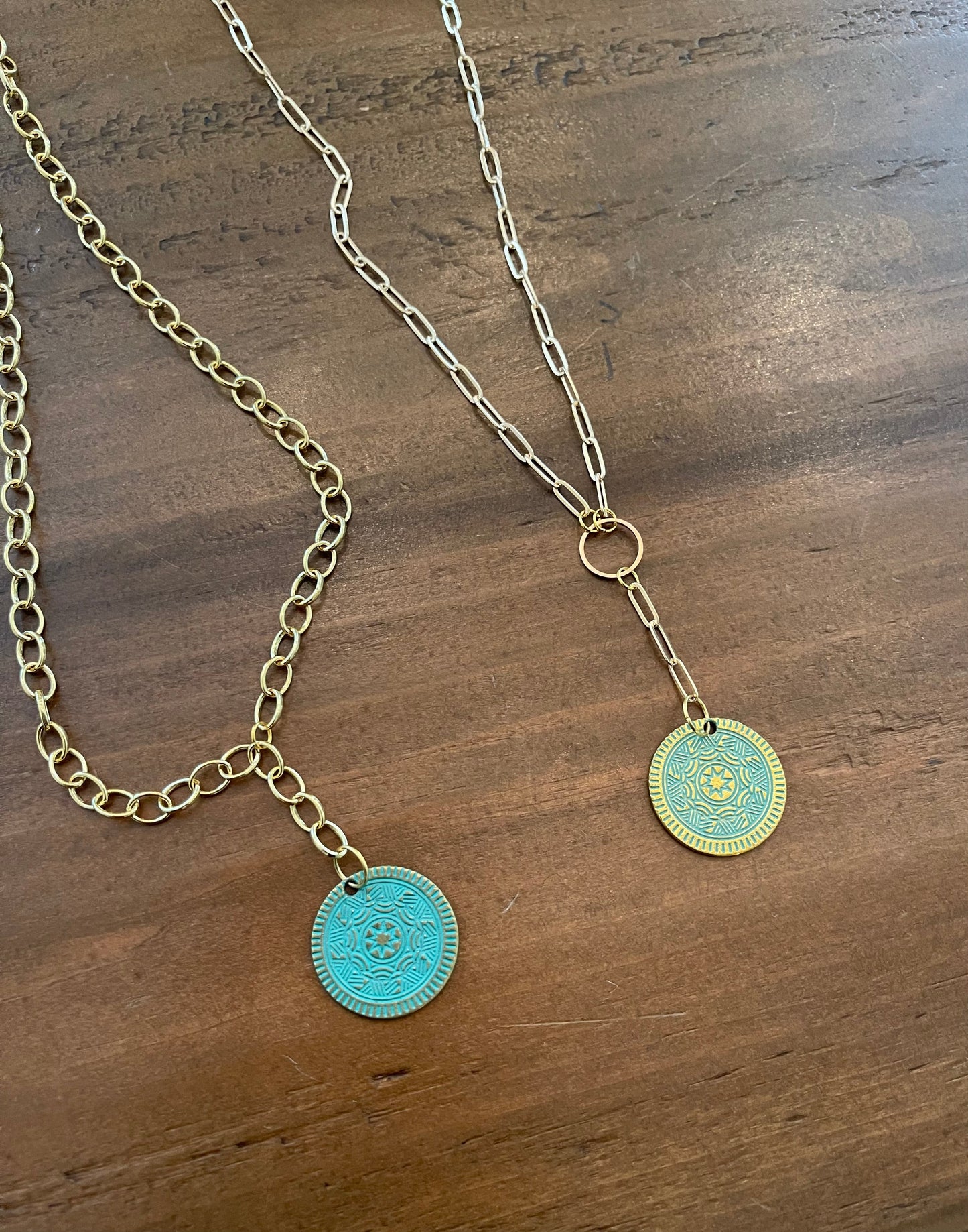 circle relic coin pendant necklace