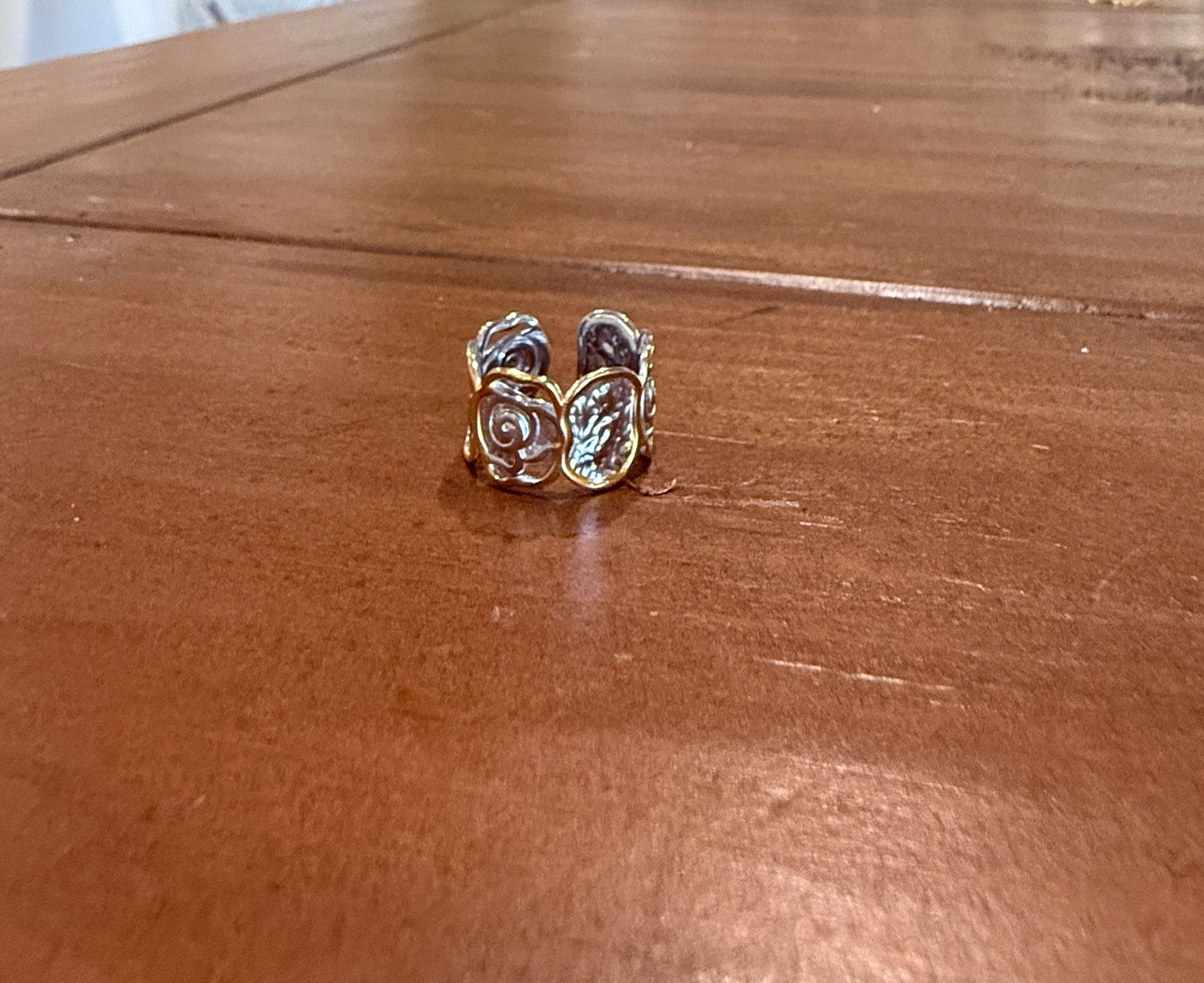 hammered mixed metal waterproof ring