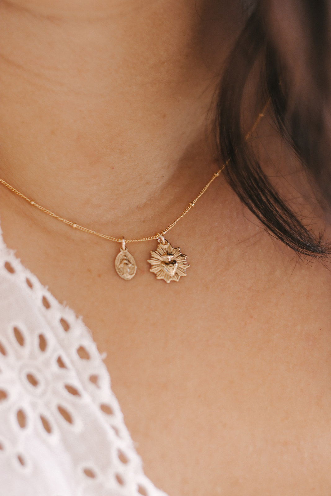 Most Sacred Heart and Miraculous Medal Necklace