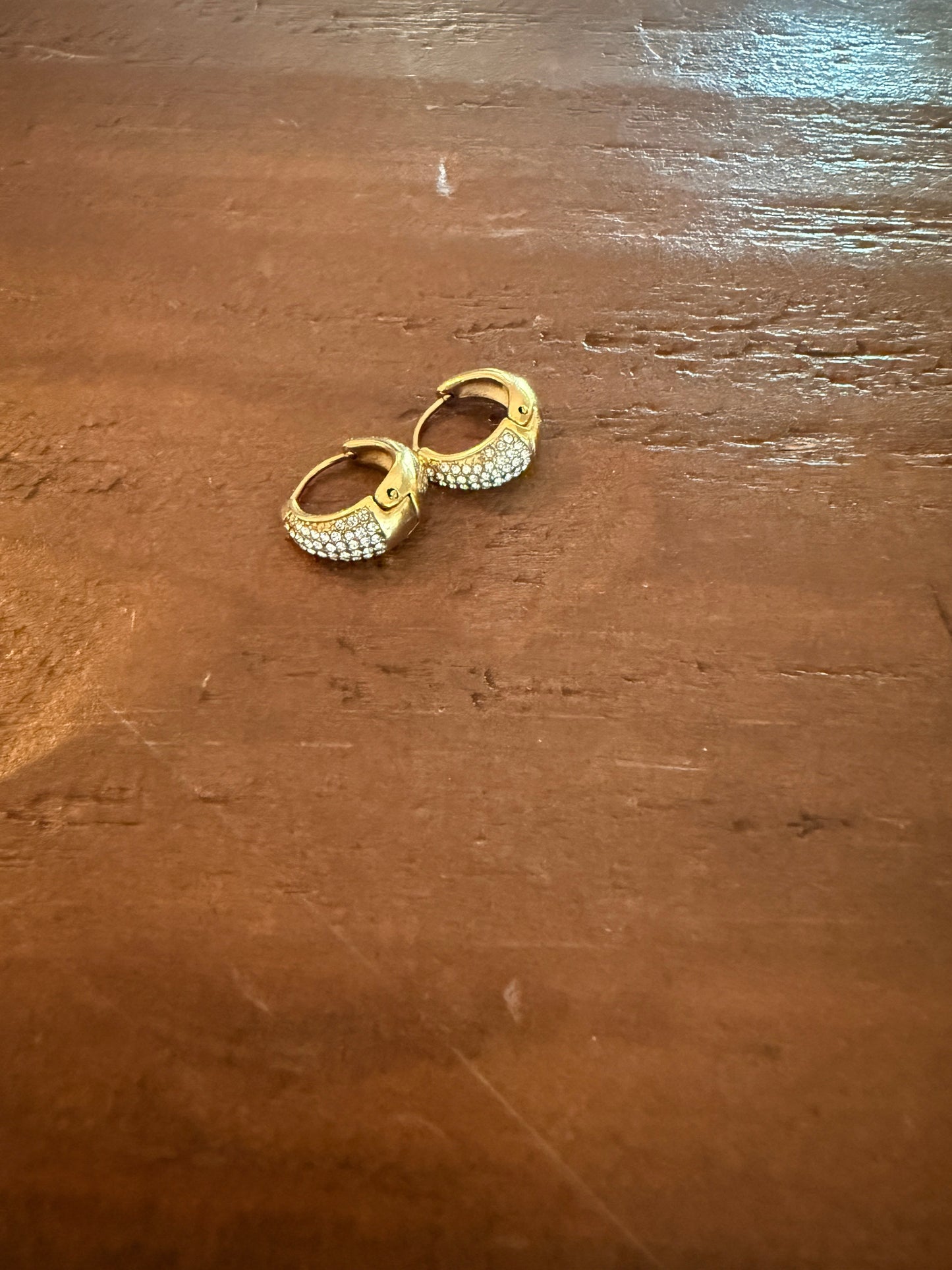 waterproof cz huggie earrings