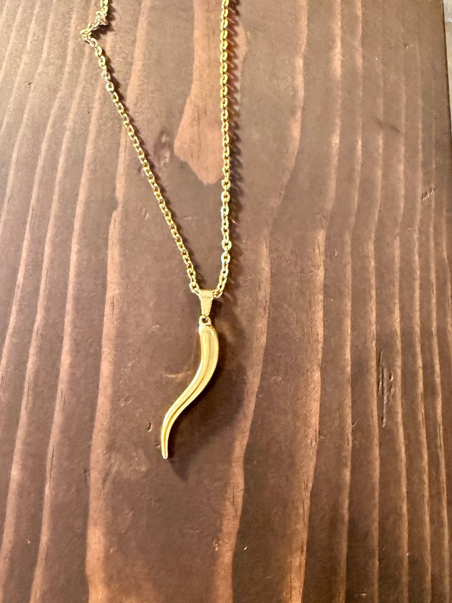 jumbo Italian horn necklace