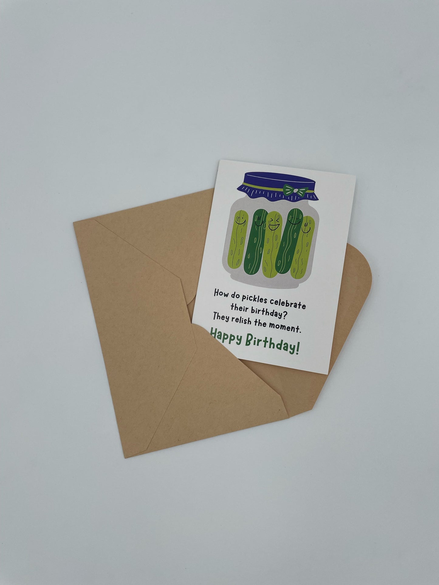 Unique Pickle Greeting Card for Fun Birthday and Christmas Messages