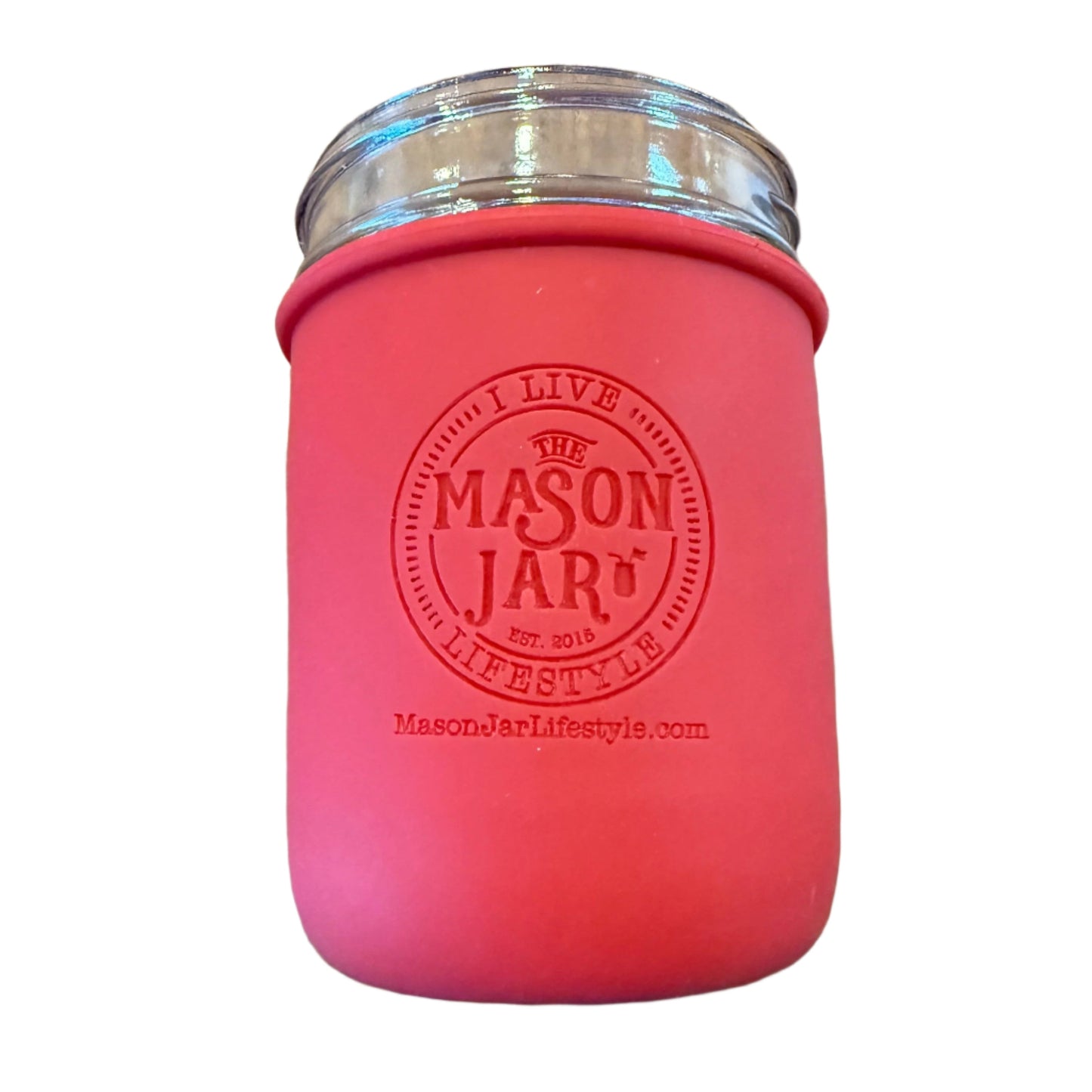 "I Live the Mason Jar Lifestyle" Silicone Laser Engraved Wide Mouth Pint Sleeve