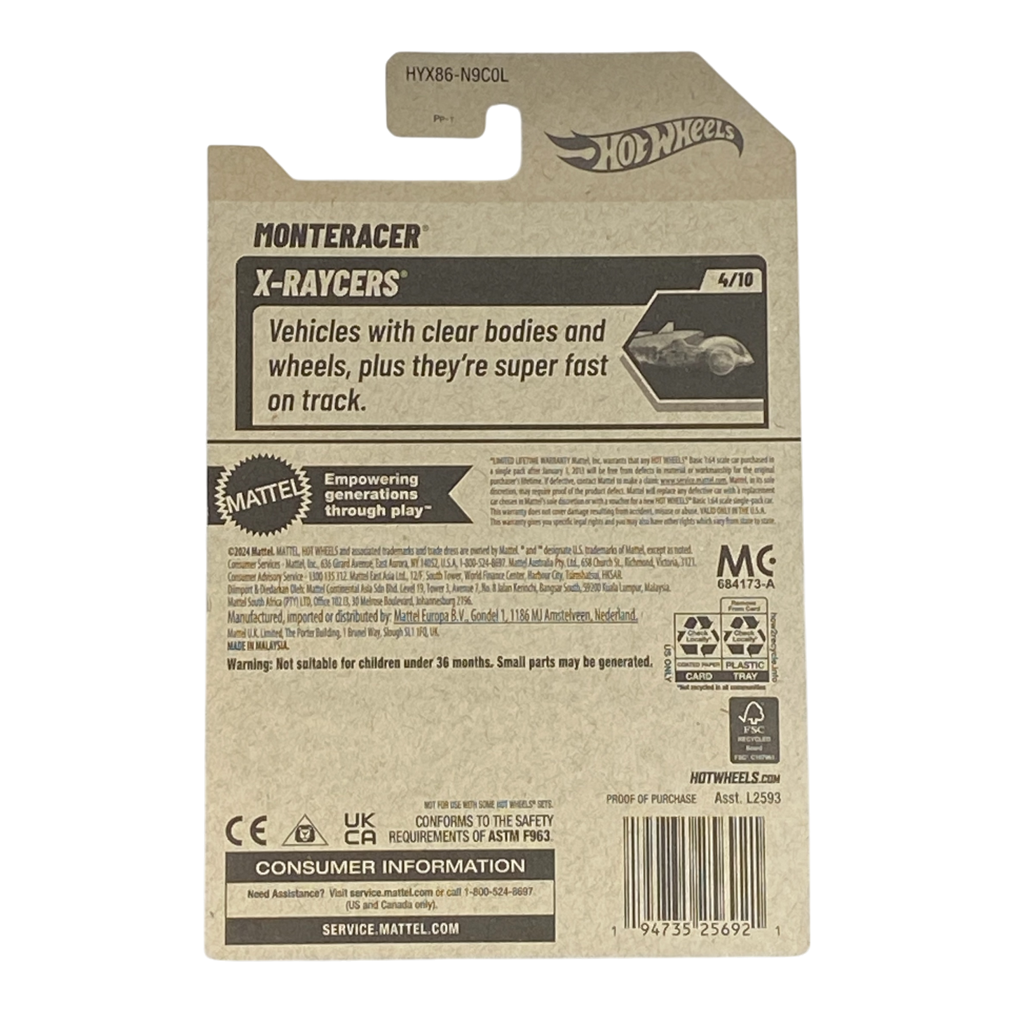 Hot Wheels Monteracer | X-Raycers Series 4/10